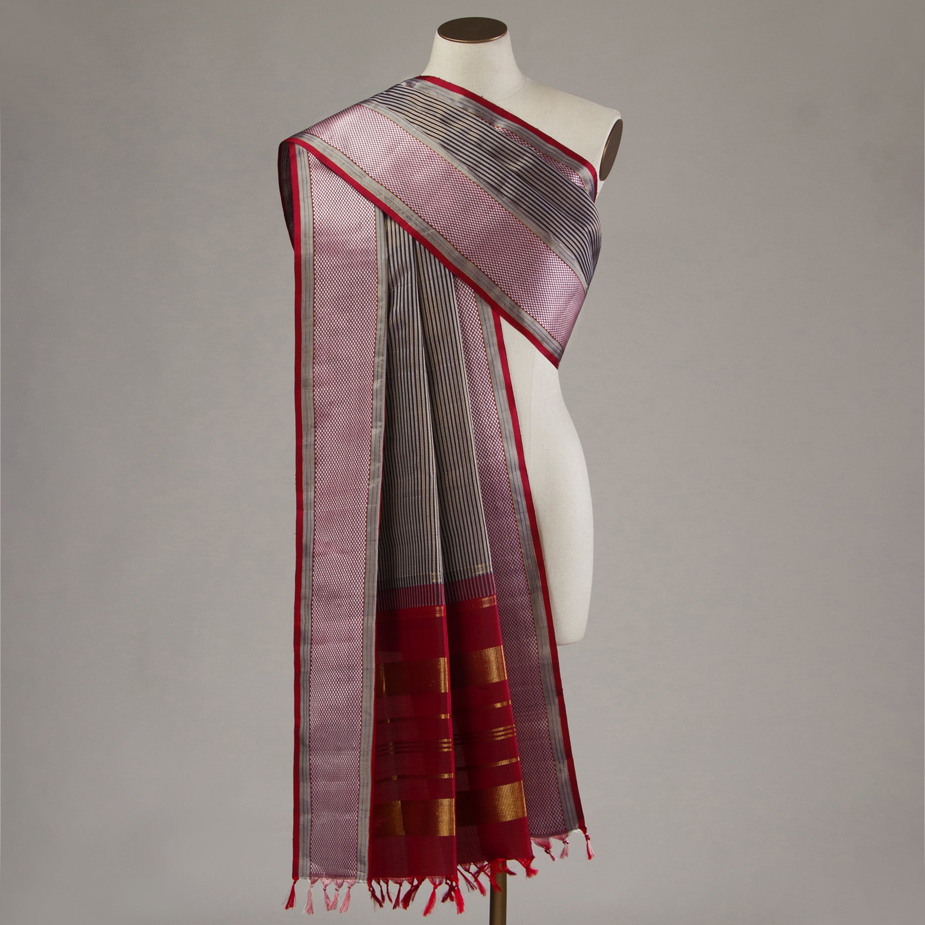 Kanakavalli Kanjivaram Silk Dupatta 24-595-HD001-09381 - Drape View