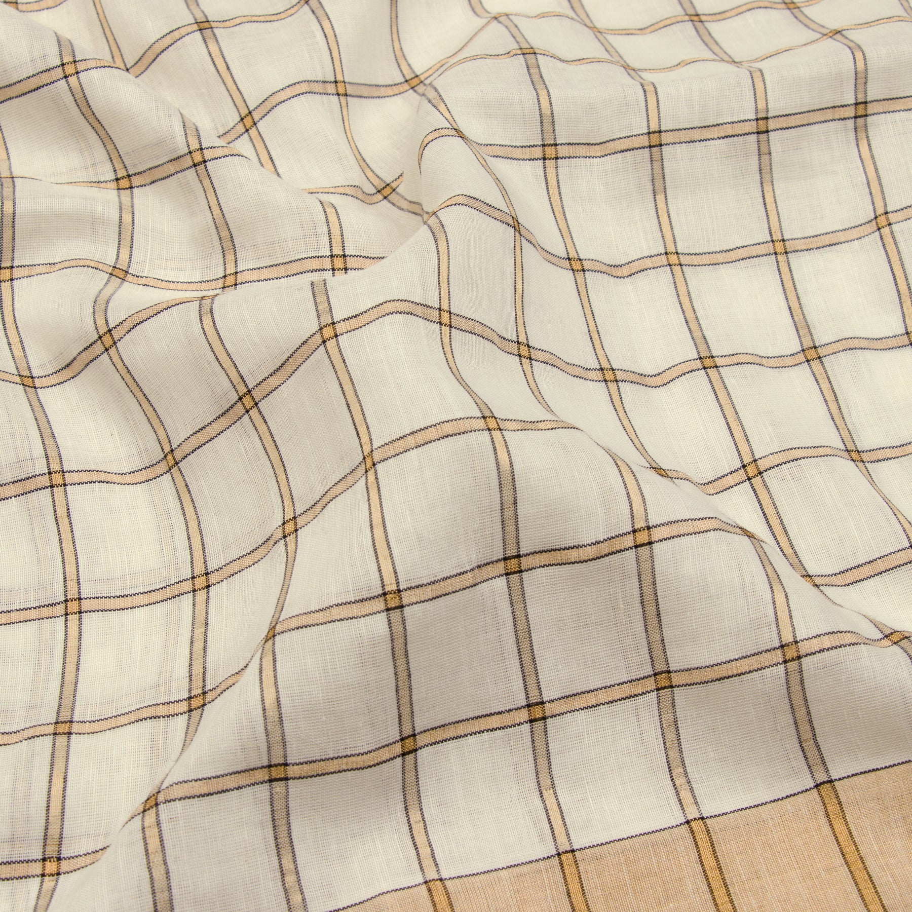 Pradeep Pillai Linen/Cotton Sari 22-008-HS004-00837 - Fabric View