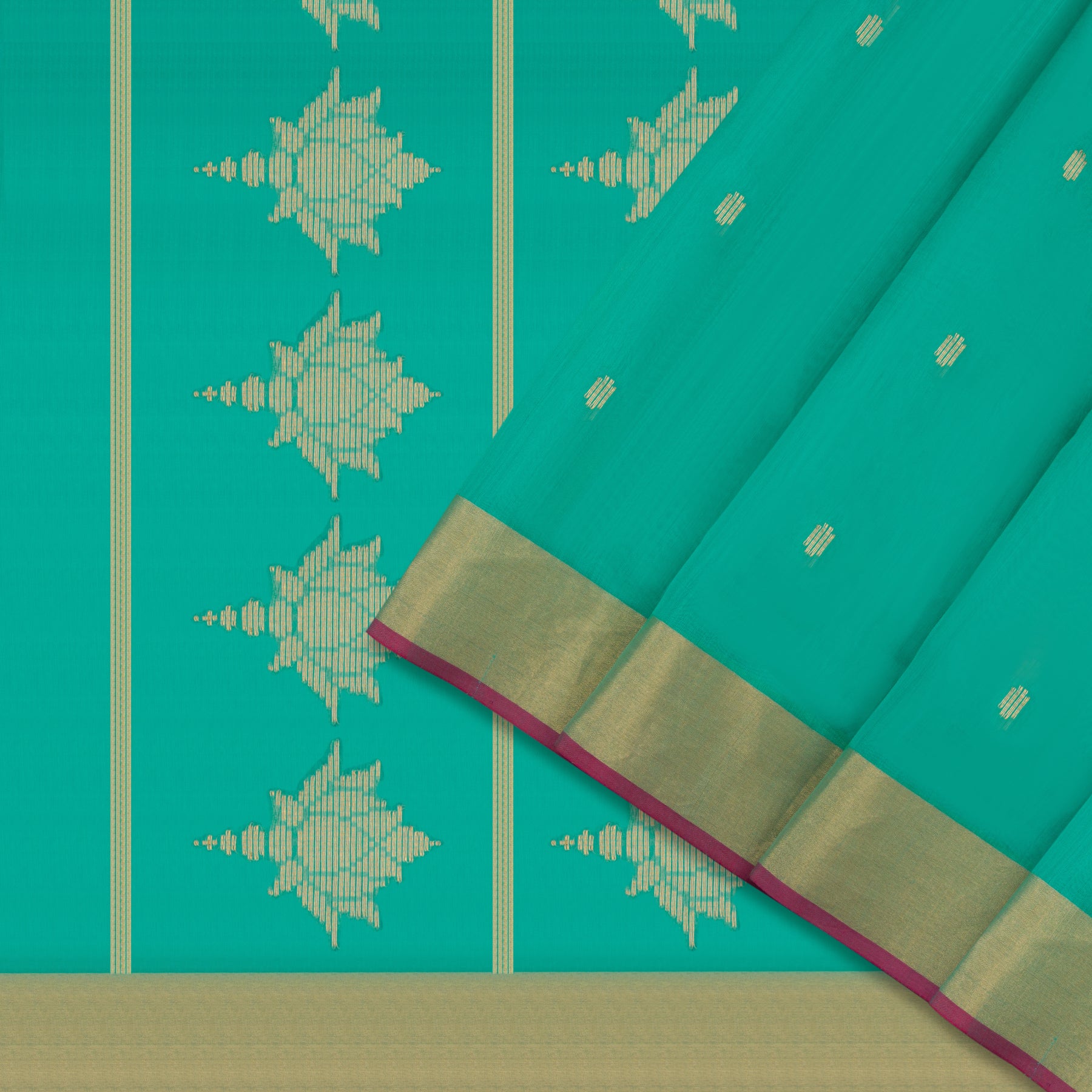 Pradeep Pillai Chanderi Silk/Cotton Sari 22-008-HS005-00124 - Cover View