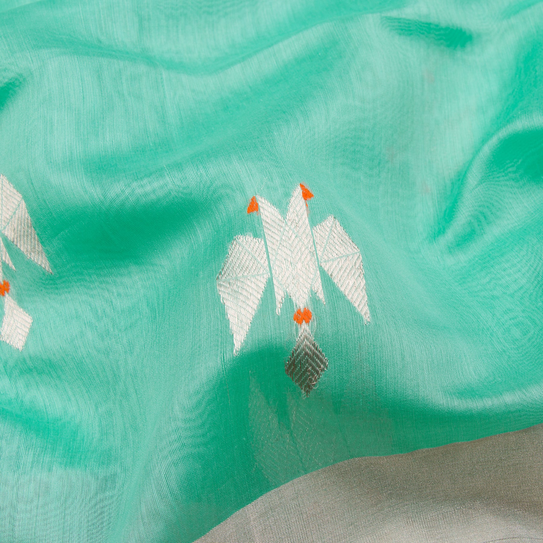 Pradeep Pillai Chanderi Silk/Cotton Sari 22-008-HS005-00951 - Fabric View