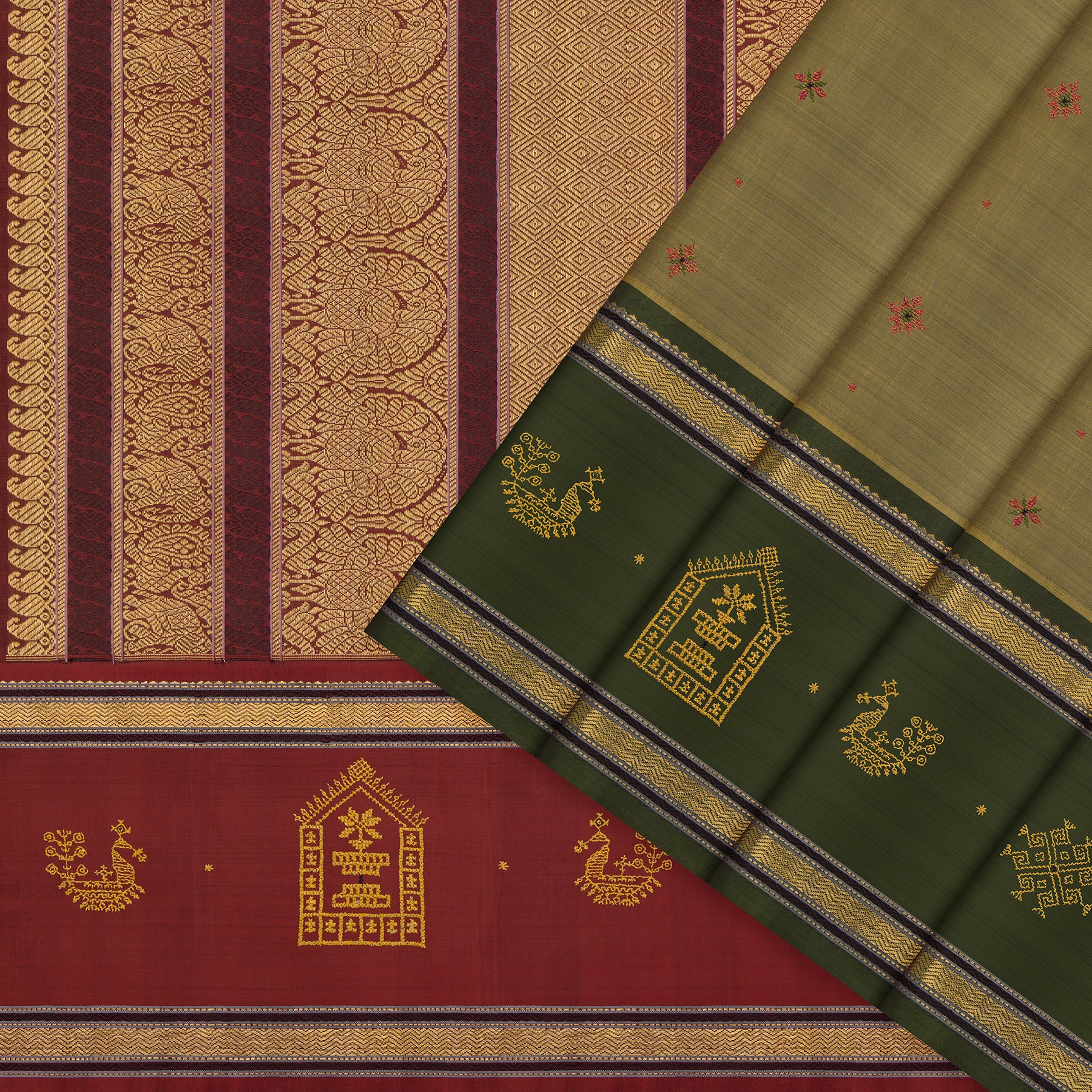 Kanakavalli X Kasuti Kanjivaram Silk Sari 22-040-HS001-01866 - Cover View
