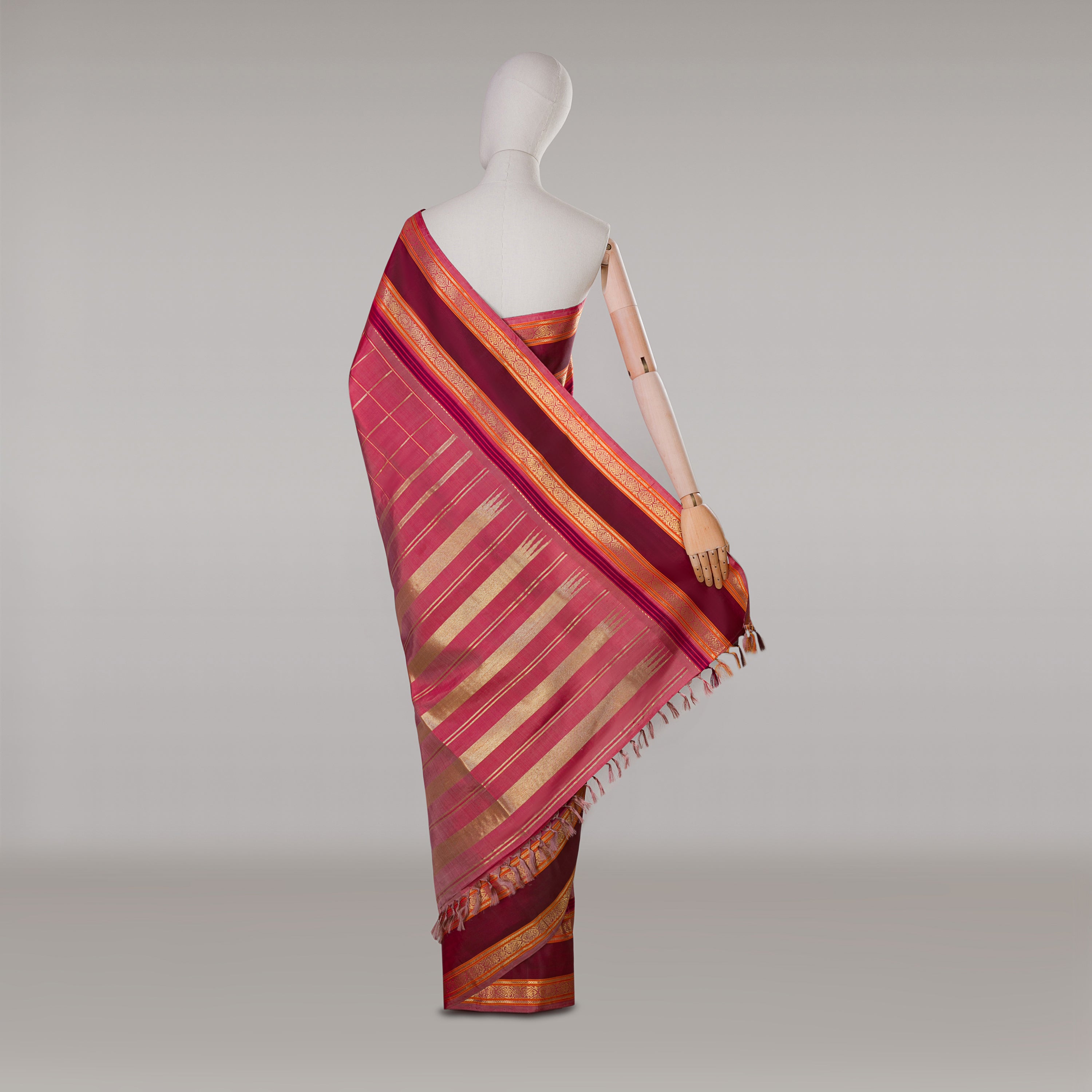 Kanakavalli Kanjivaram Silk Sari 22-040-HS001-09367 - Drape View 2