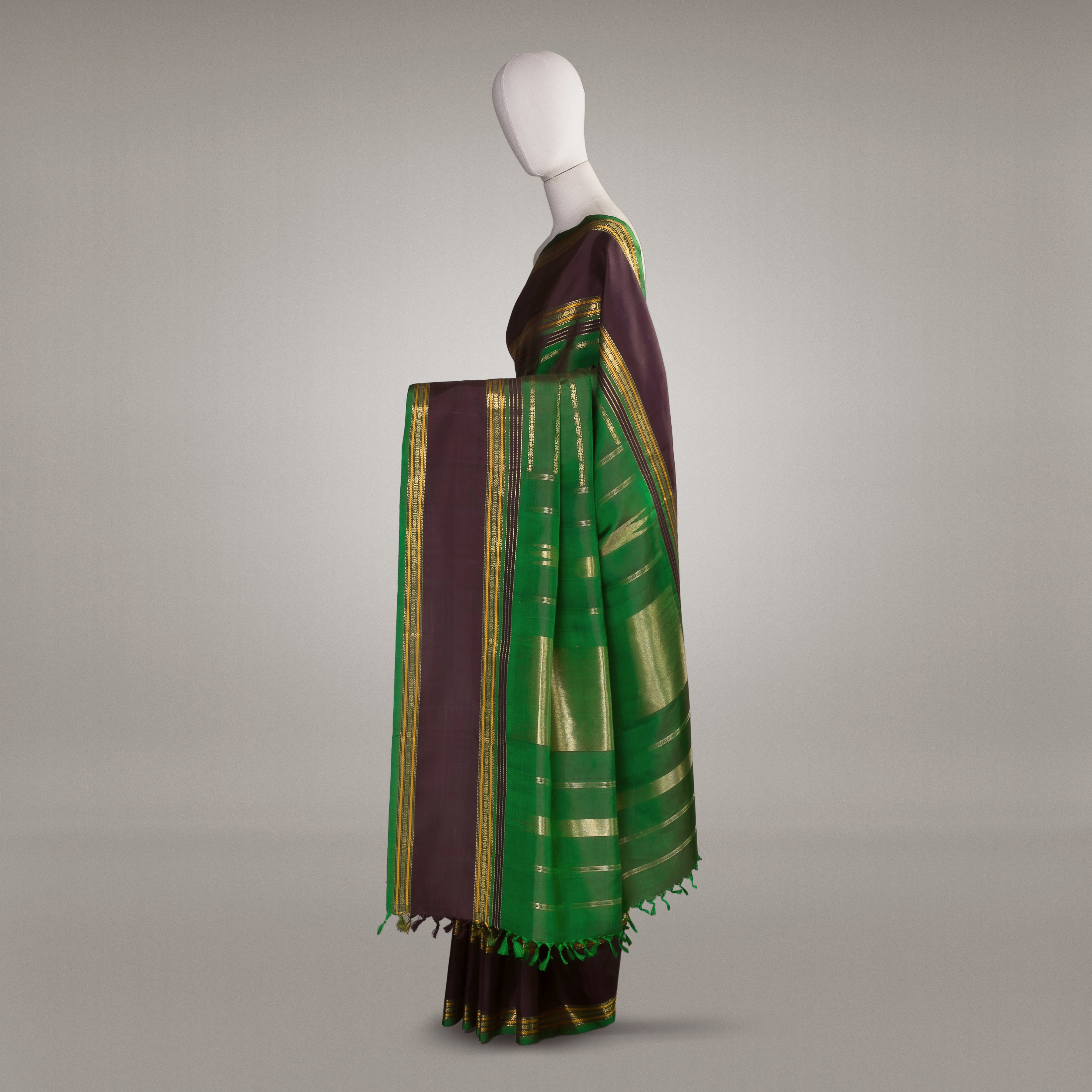 Kanakavalli Kanjivaram Silk Sari 22-040-HS001-10403 - Drape View1