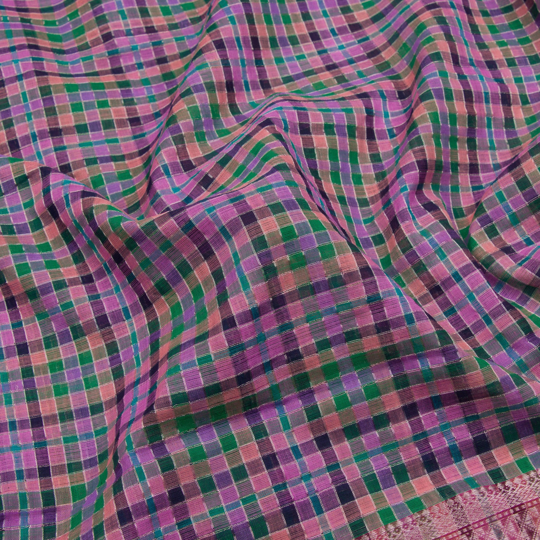 Kanakavalli Mangalgiri Cotton Sari 22-261-HS003-09150 - Fabric View