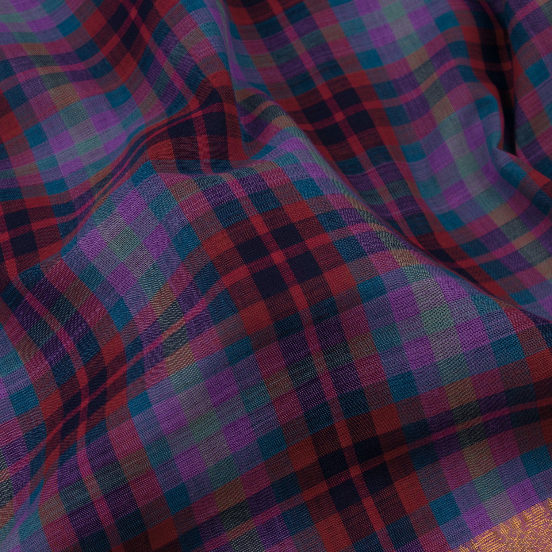 Kanakavalli Mangalgiri Cotton Sari 22-261-HS003-02935 - Fabric View
