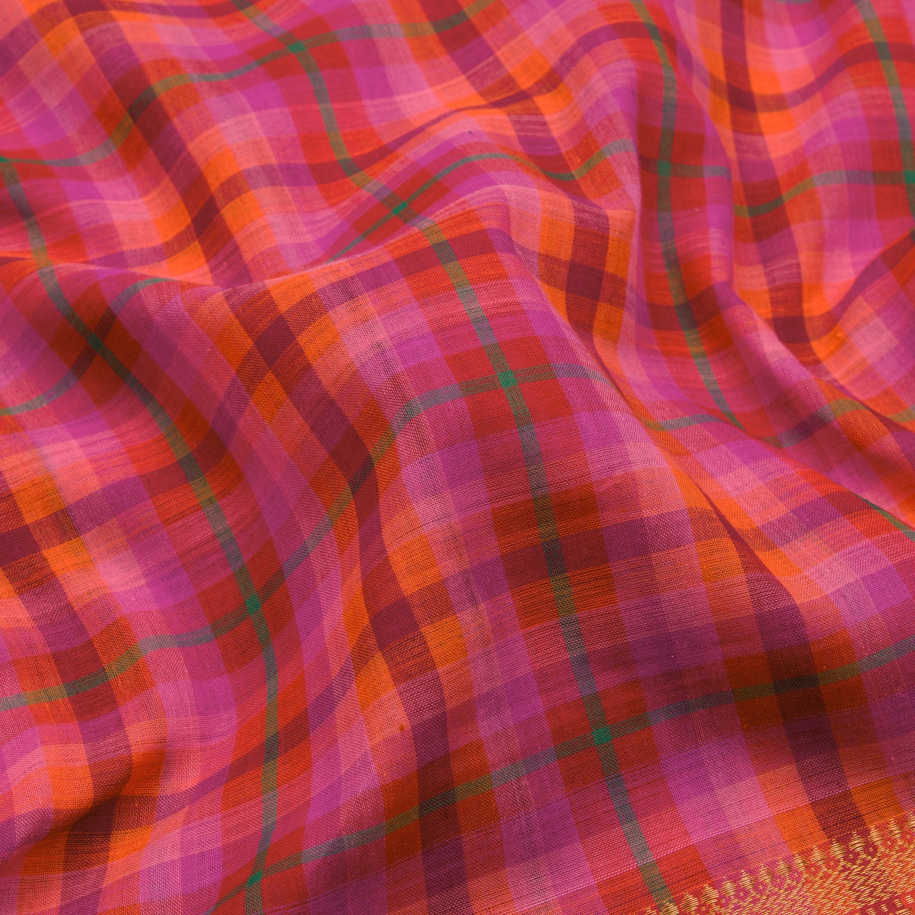 Kanakavalli Mangalgiri Cotton Sari 22-261-HS003-04410 - Fabric View