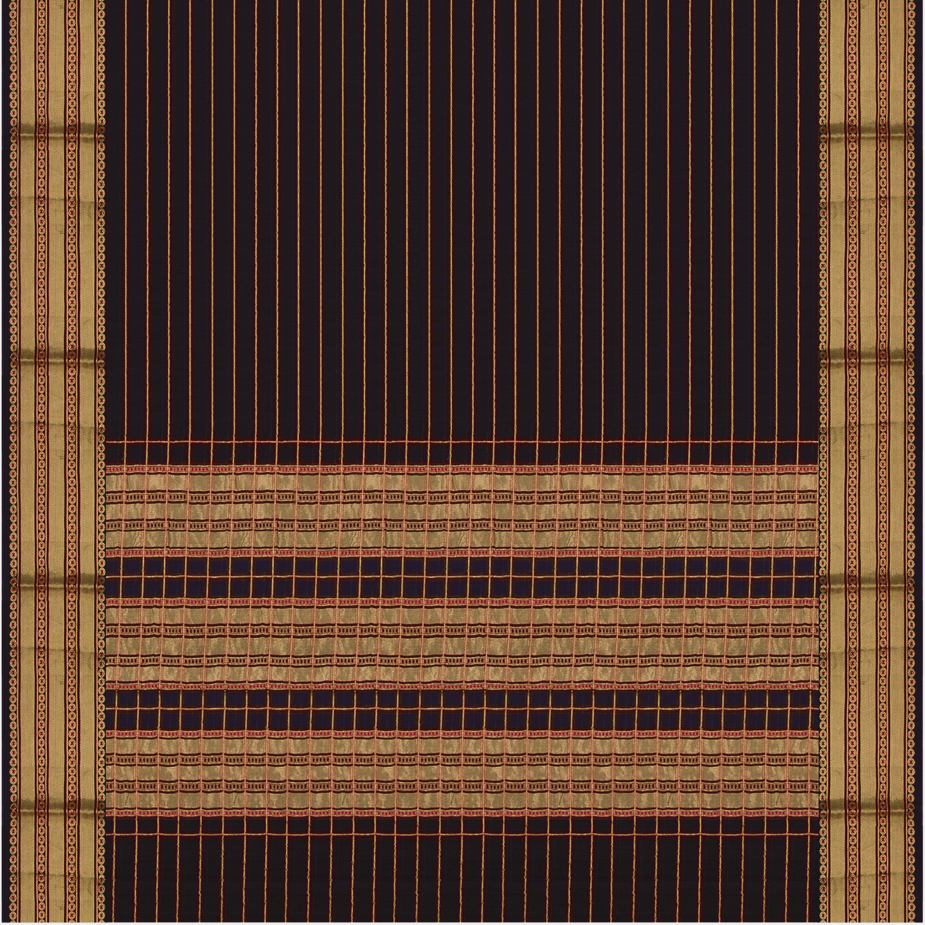 Pradeep Pillai Linen/Silk Sari 23-008-HS004-00336 - Full View