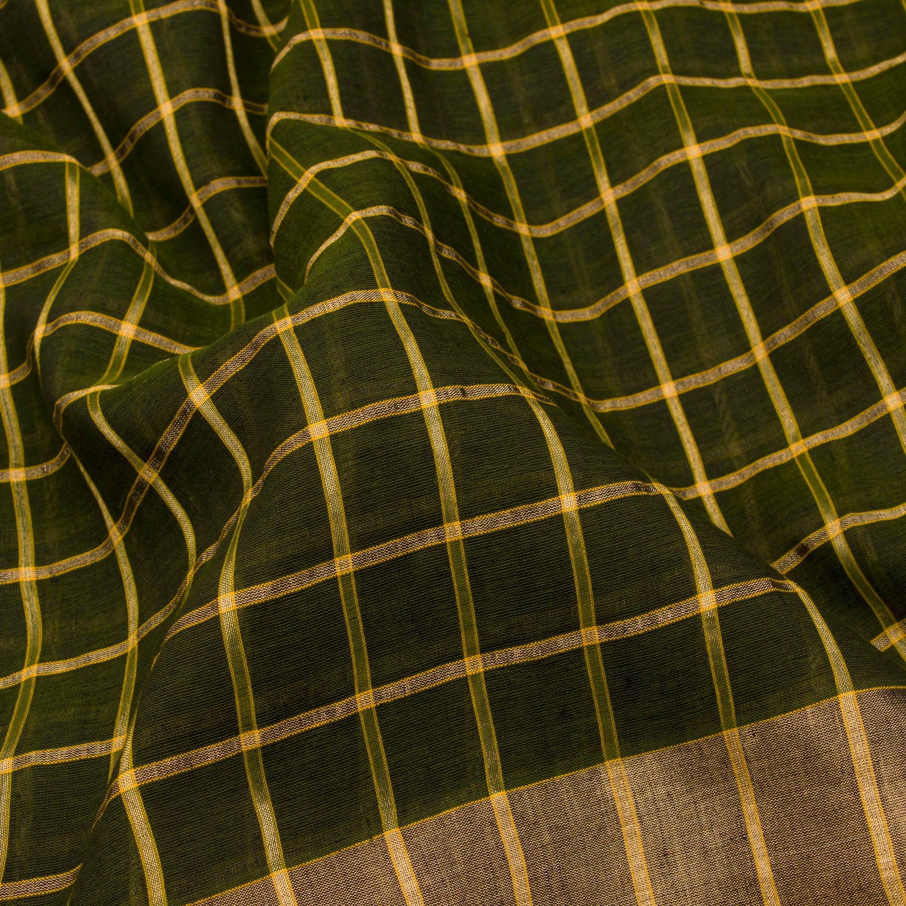 Pradeep Pillai Linen/Cotton Sari 23-008-HS004-00400 - Fabric View