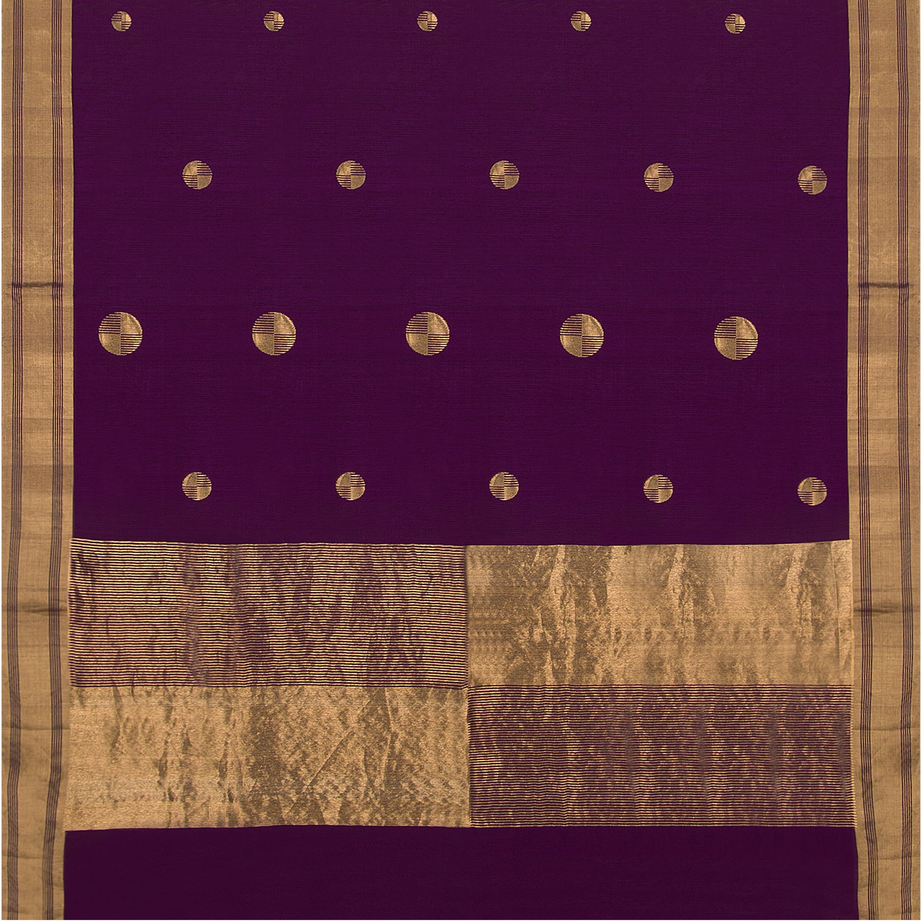 Pradeep Pillai Chanderi Silk/Cotton Sari 23-008-HS005-00073 - Full View
