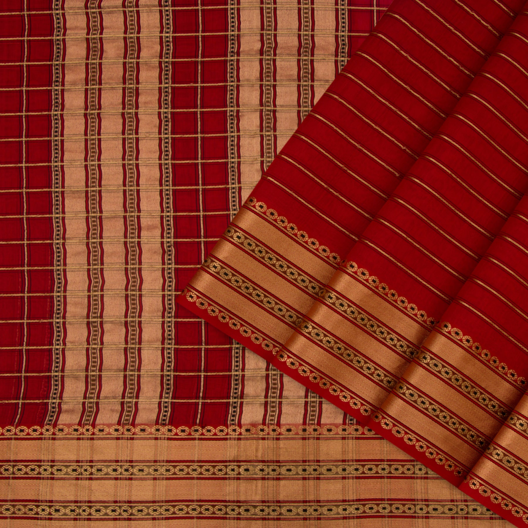 Pradeep Pillai Chanderi Silk/Cotton Sari 23-008-HS005-00189 - Cover View