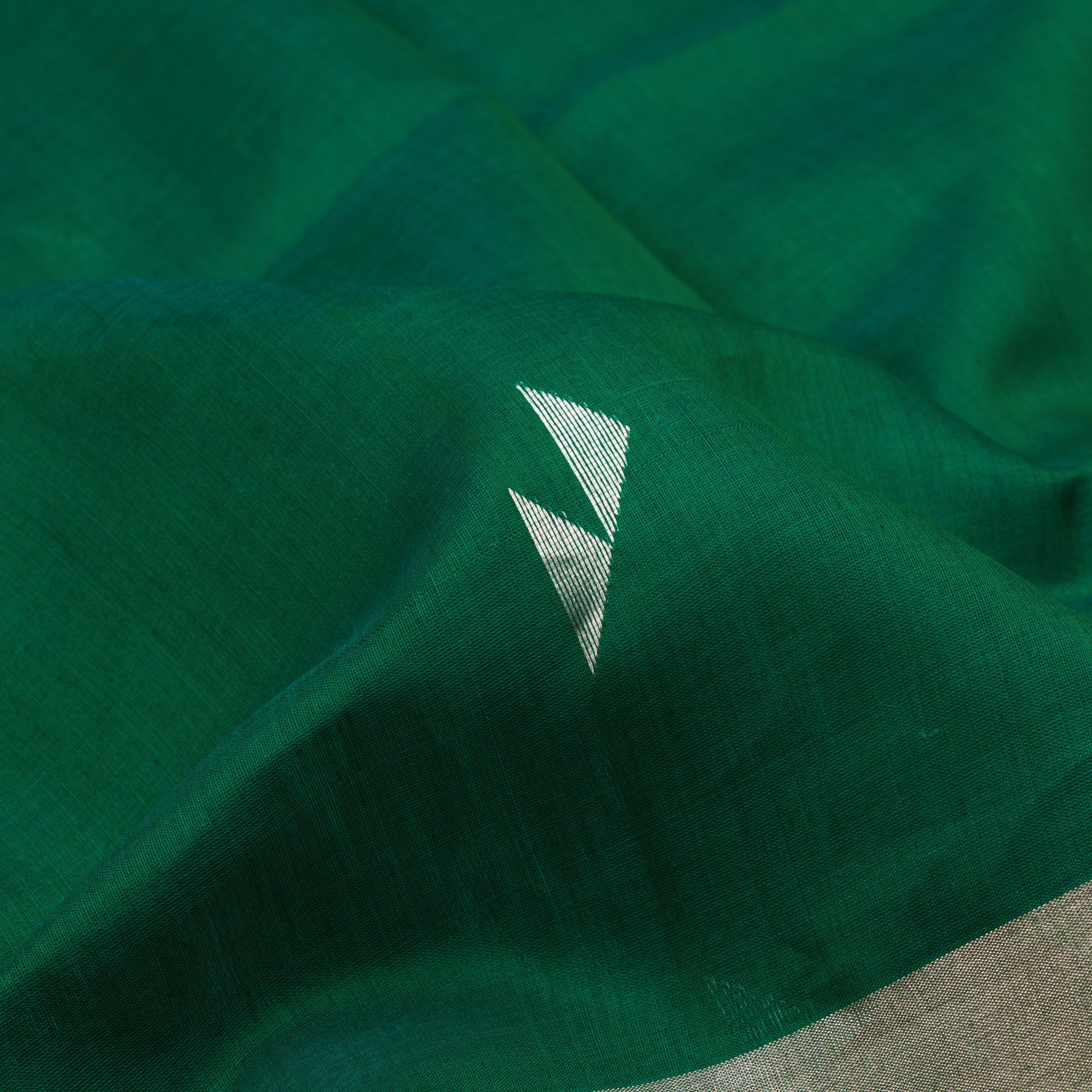 Pradeep Pillai Chanderi Silk/Cotton Sari 23-008-HS005-00269 - Fabric View