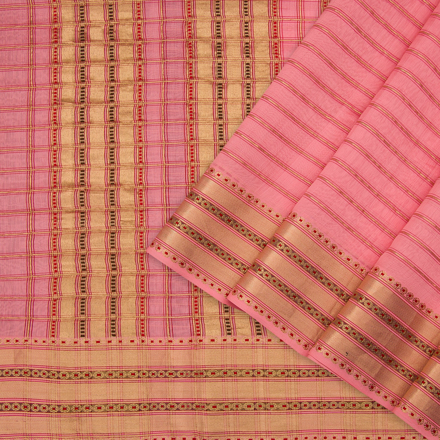 Pradeep Pillai Chanderi Silk/Cotton Sari 23-008-HS005-00432 - Cover View