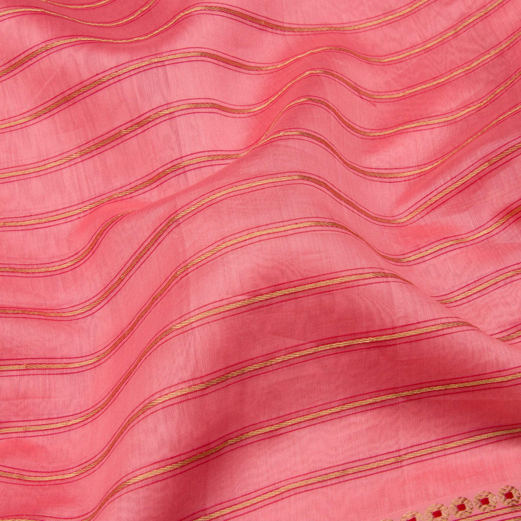 Pradeep Pillai Chanderi Silk/Cotton Sari 23-008-HS005-00432 - Fabric View