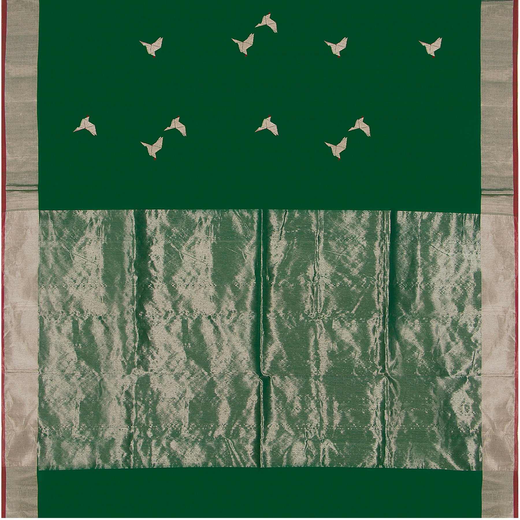 Pradeep Pillai Chanderi Silk/Cotton Sari 23-008-HS005-00788 - Full View