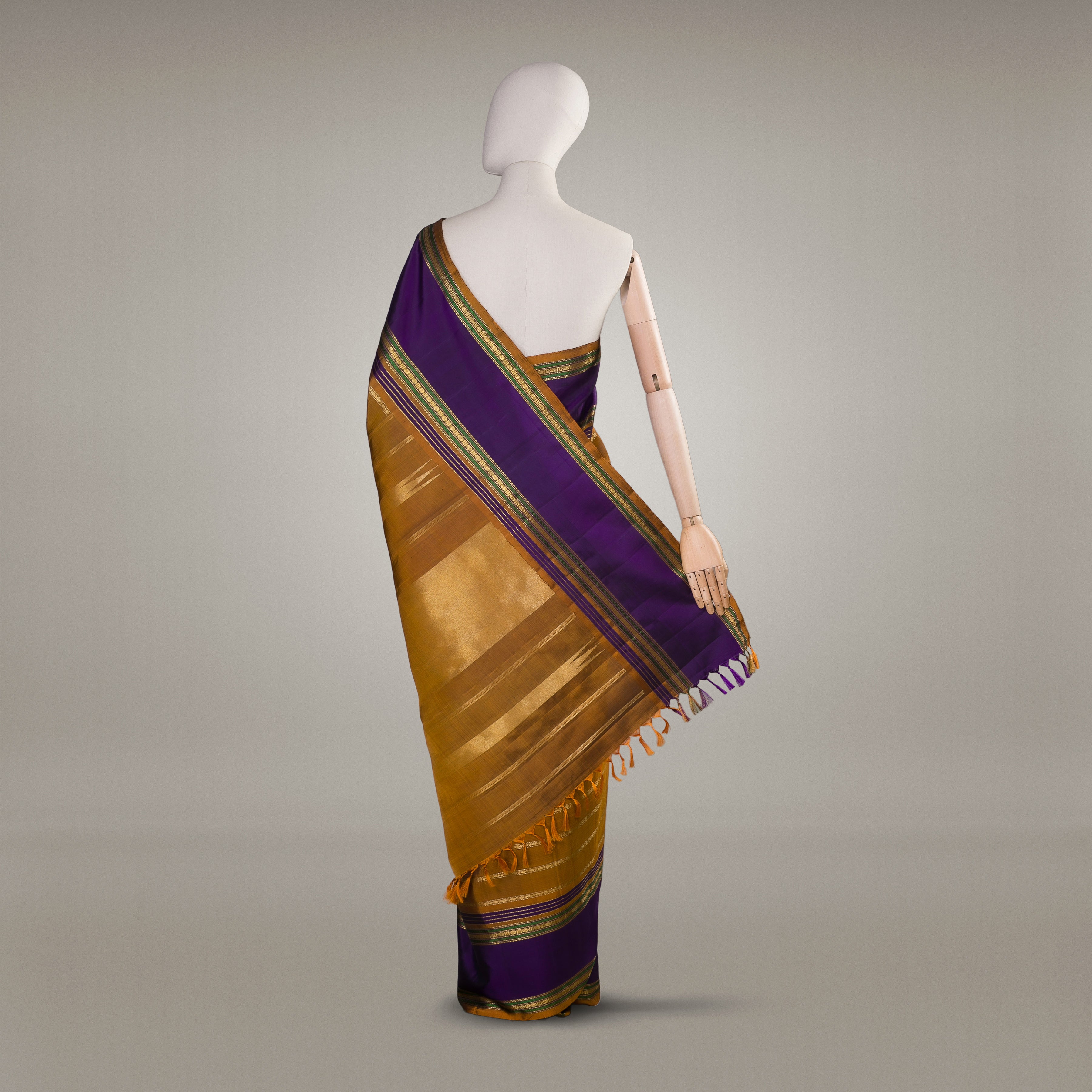 Kanakavalli Kanjivaram Silk Sari 23-041-HS001-07254 - Drape View2