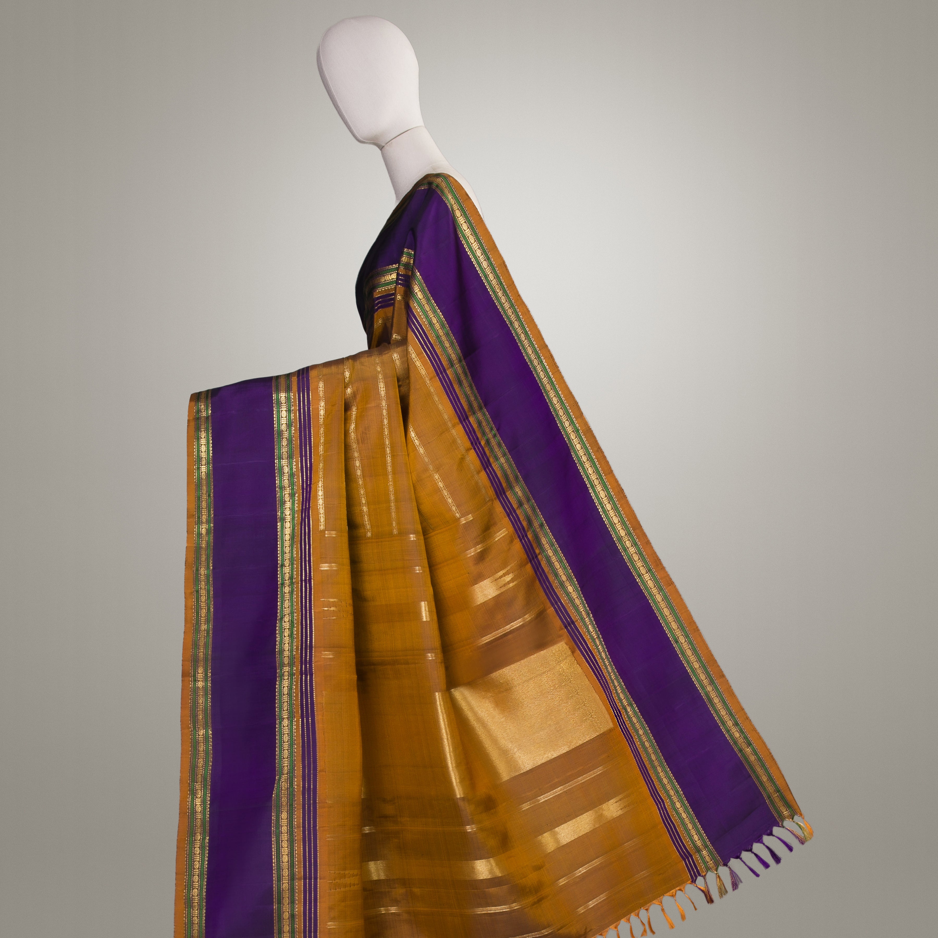 Kanakavalli Kanjivaram Silk Sari 23-041-HS001-07254 - Drape View1