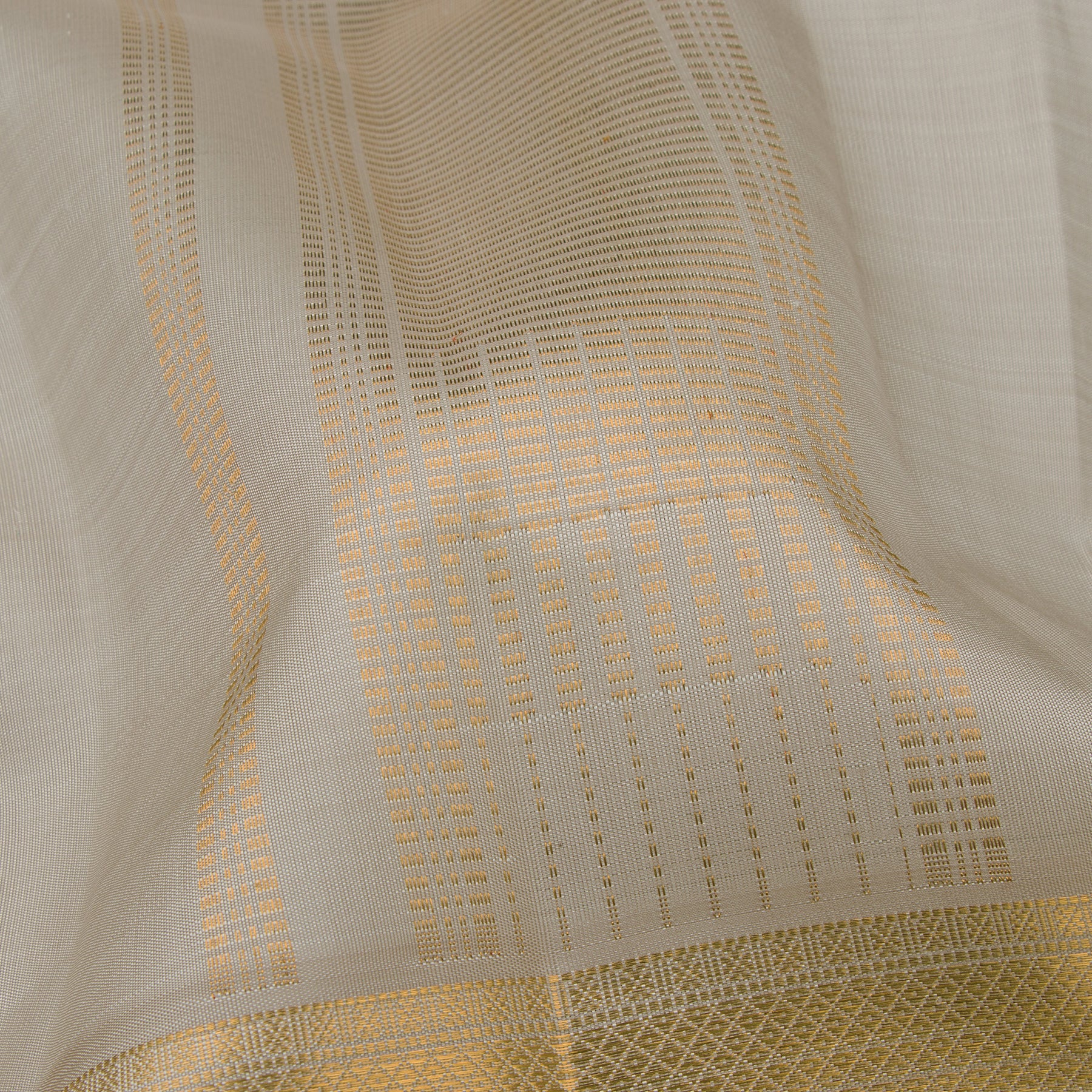 Kanakavalli Kanjivaram Silk Angavastram Set 23-110-HA001-03080 - Detail Fabric View