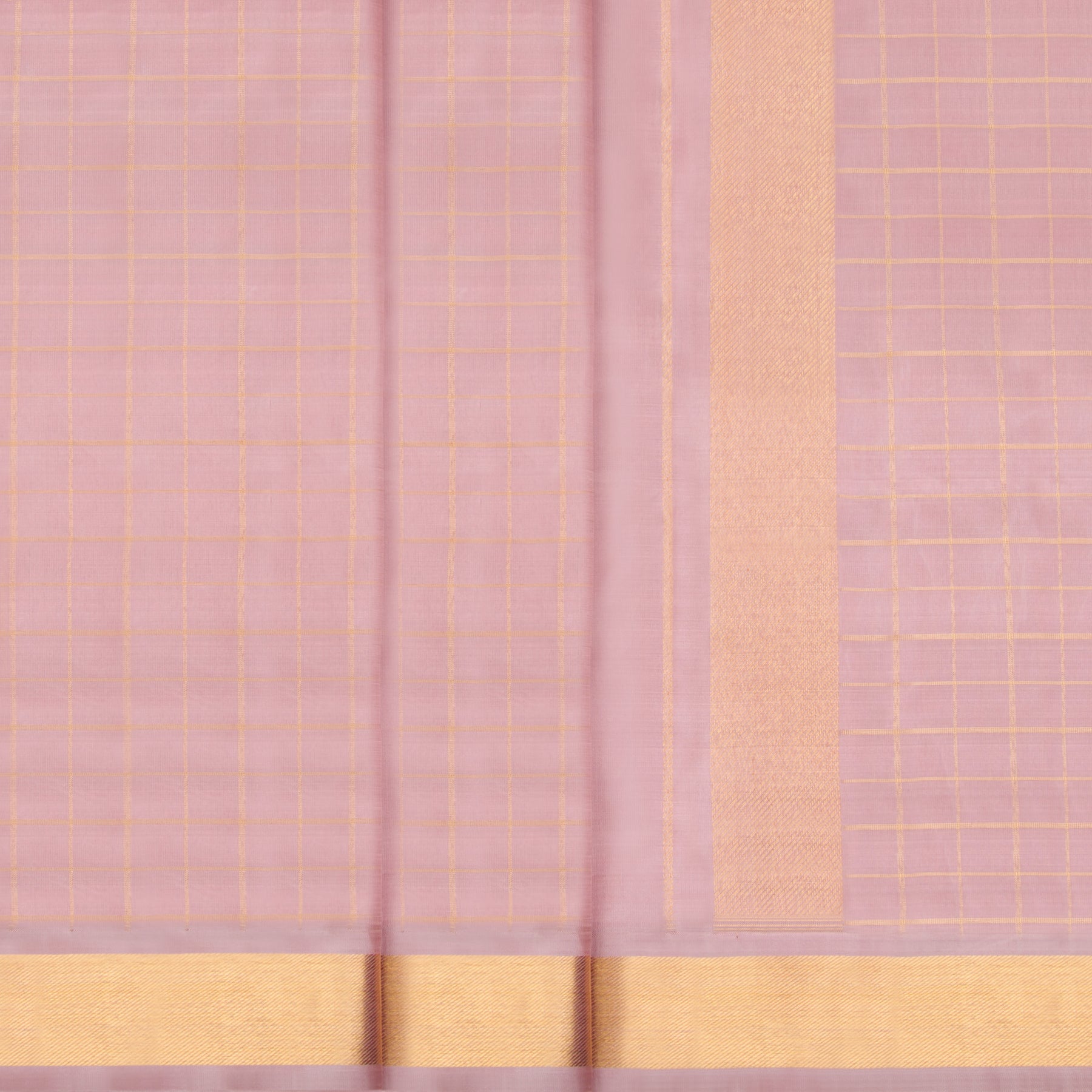 Kanakavalli Kanjivaram Silk Angavastram Set 23-110-HA001-05133 - Pleated View