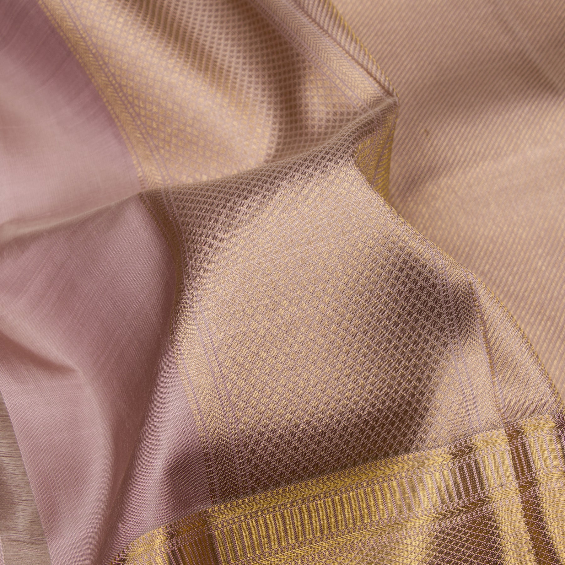 Kanakavalli Kanjivaram Silk Angavastram Set 23-110-HA001-08367 - Detail Fabric View