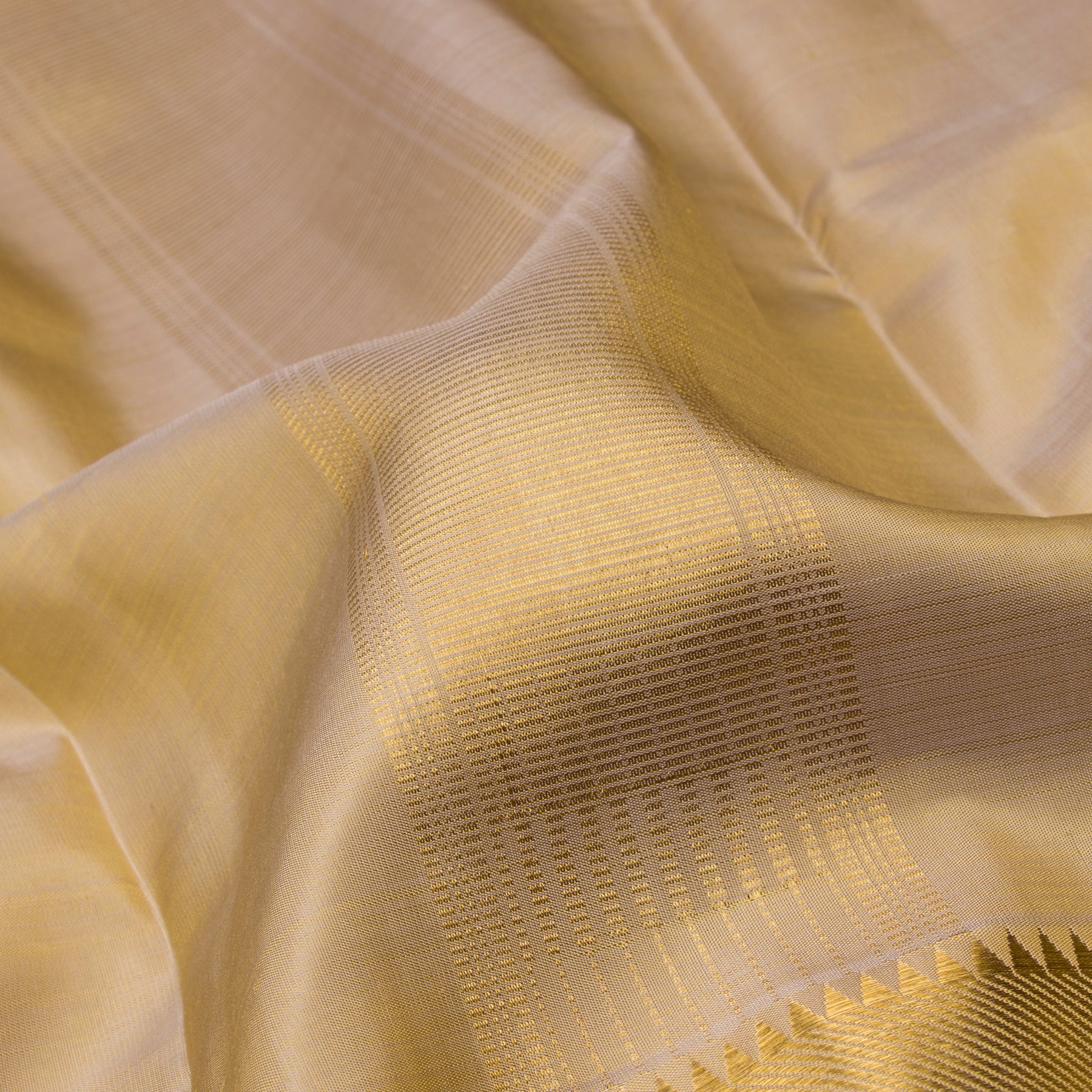 Kanakavalli Kanjivaram Silk Angavastram Set 23-110-HA001-10078 - Detail Fabric View