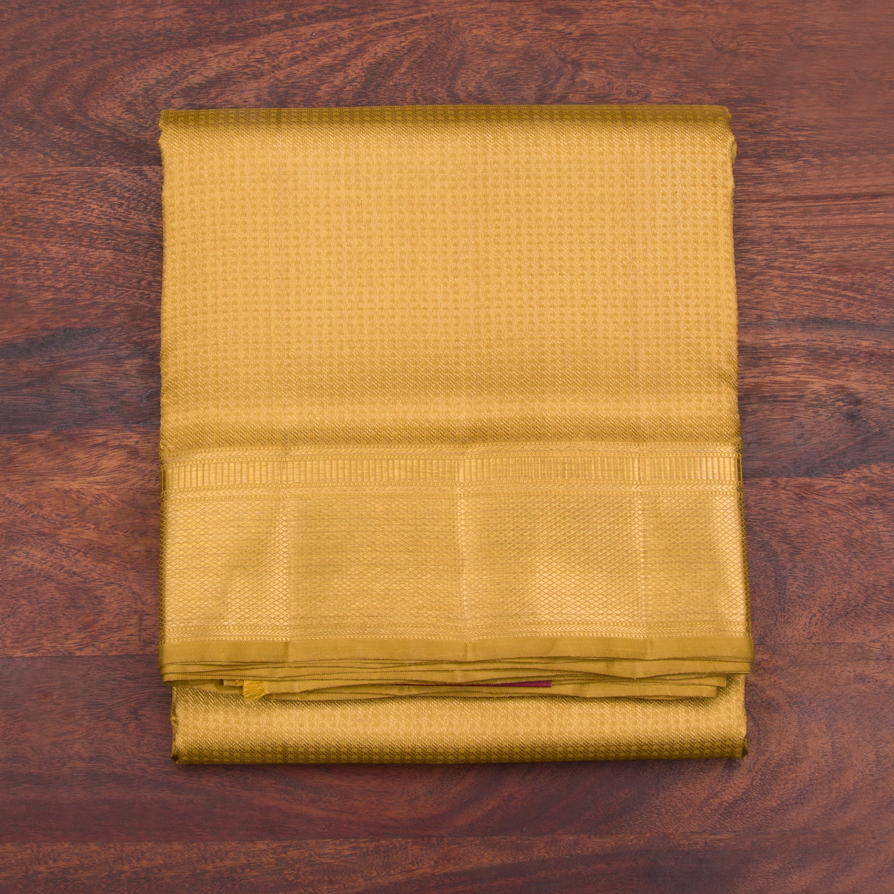 Kanakavalli Kanjivaram Silk Angavastram Set 23-110-HA001-10450 - Folded View