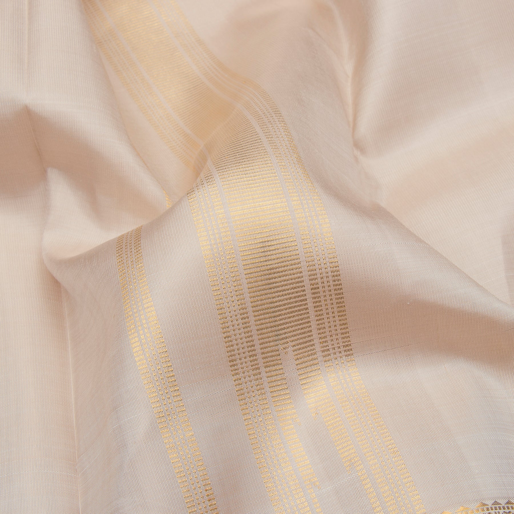Kanakavalli Kanjivaram Silk Angavastram Set 23-110-HA001-10454 - Detail Fabric View