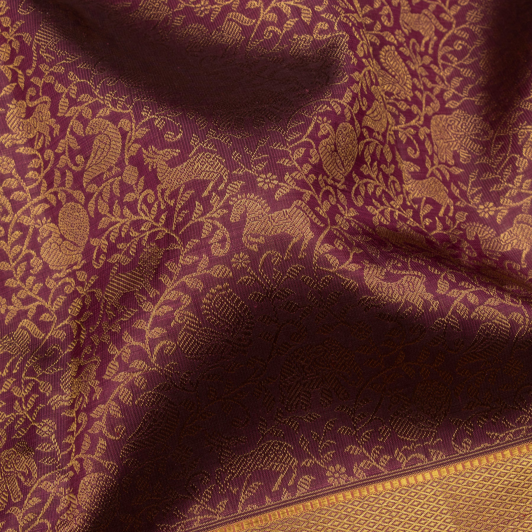 Kanakavalli Kanjivaram Silk Sari 23-110-HS001-13491 - Fabric View