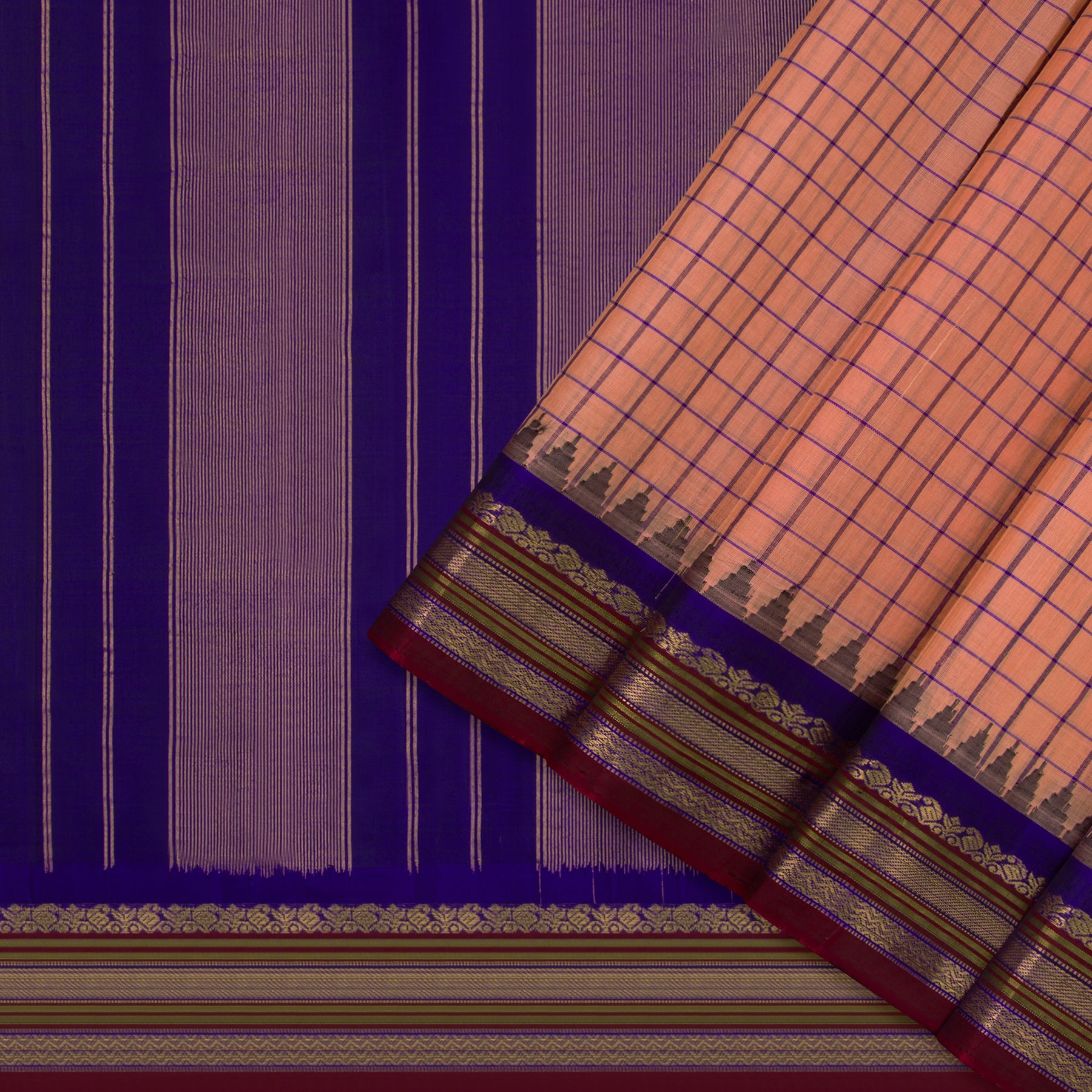 Kanakavalli Gadwal Silk/Cotton Sari 23-604-HS005-03224 - Cover View