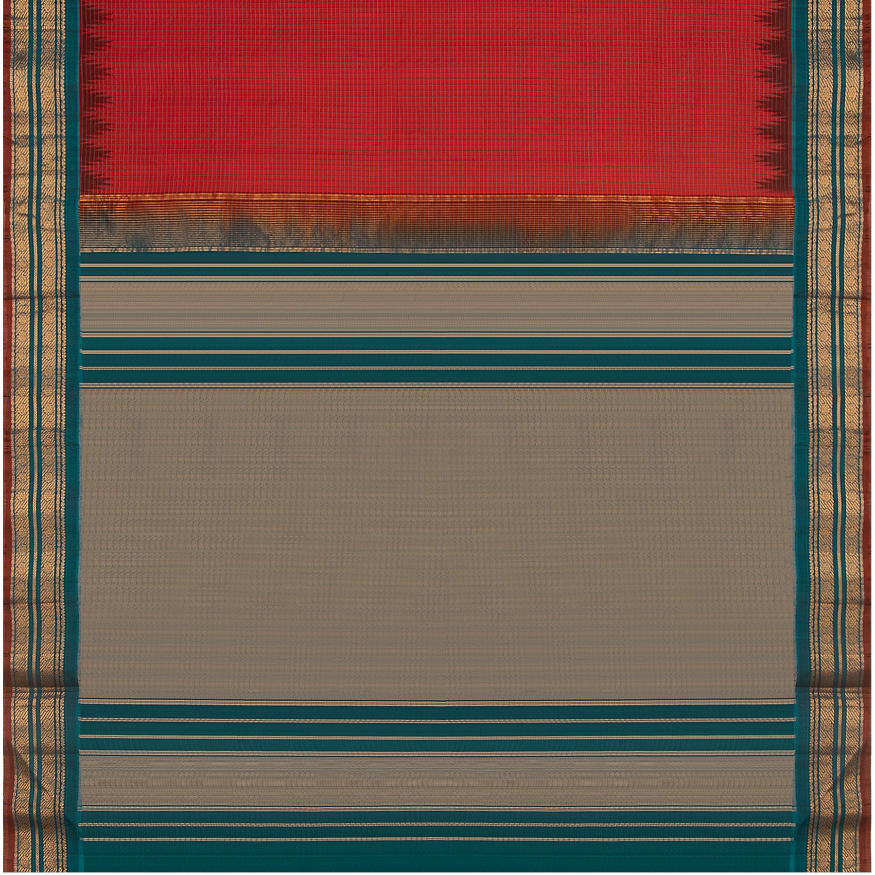 Kanakavalli Gadwal Silk/Cotton Sari 23-604-HS005-13398 - Full View