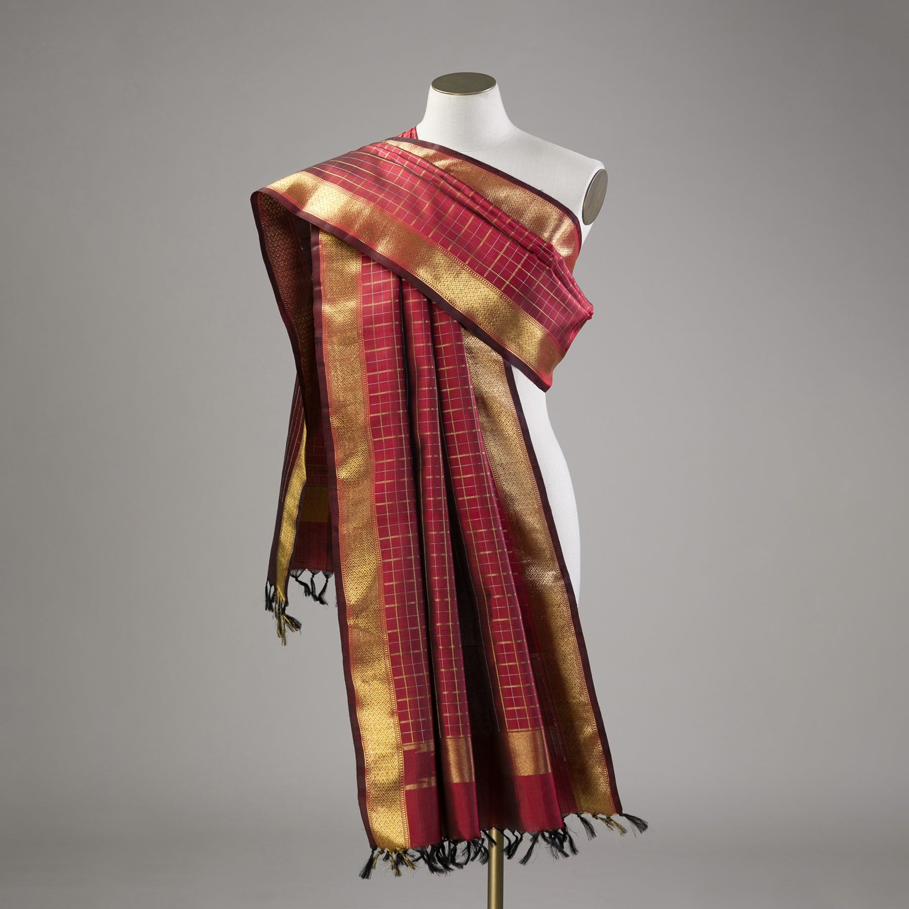 Kanakavalli Kanjivaram Silk Dupatta 23-611-HD001-14043 - Drape View