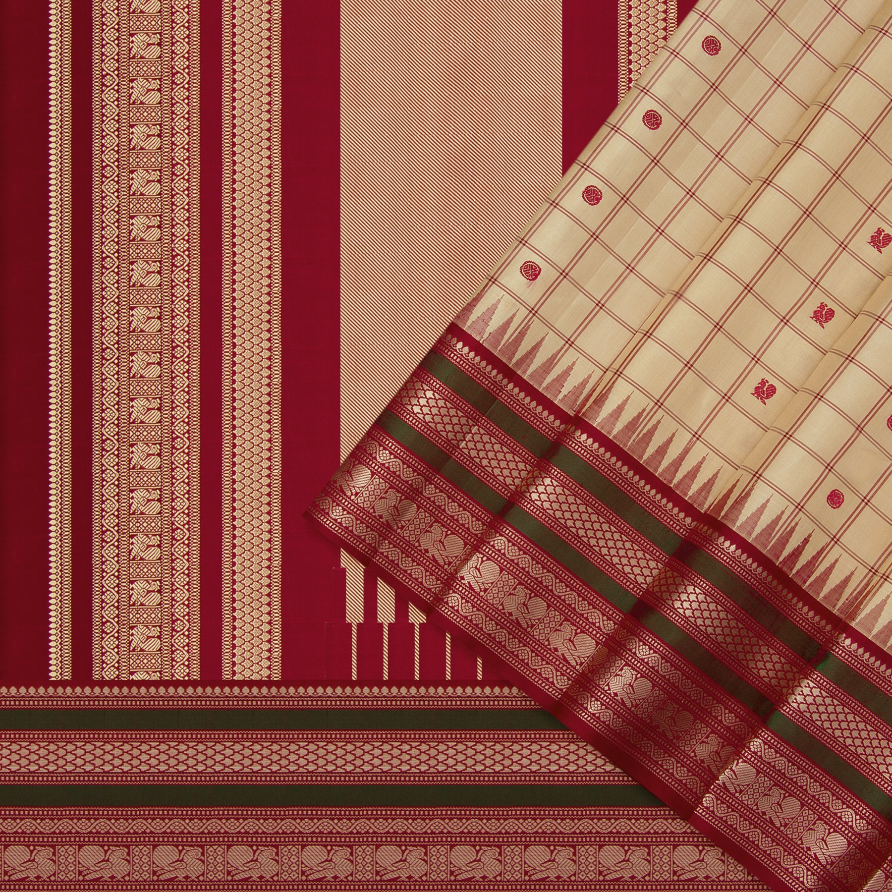 Kanakavalli Kanjivaram Silk Sari 23-613-HS001-08432 - Cover View