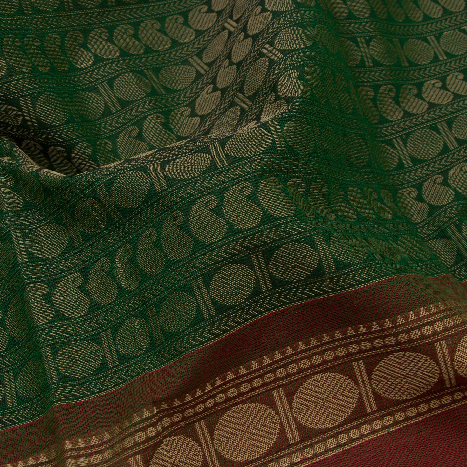 Kanakavalli Kanchi Cotton Sari 23-613-HS003-01460 - Fabric View