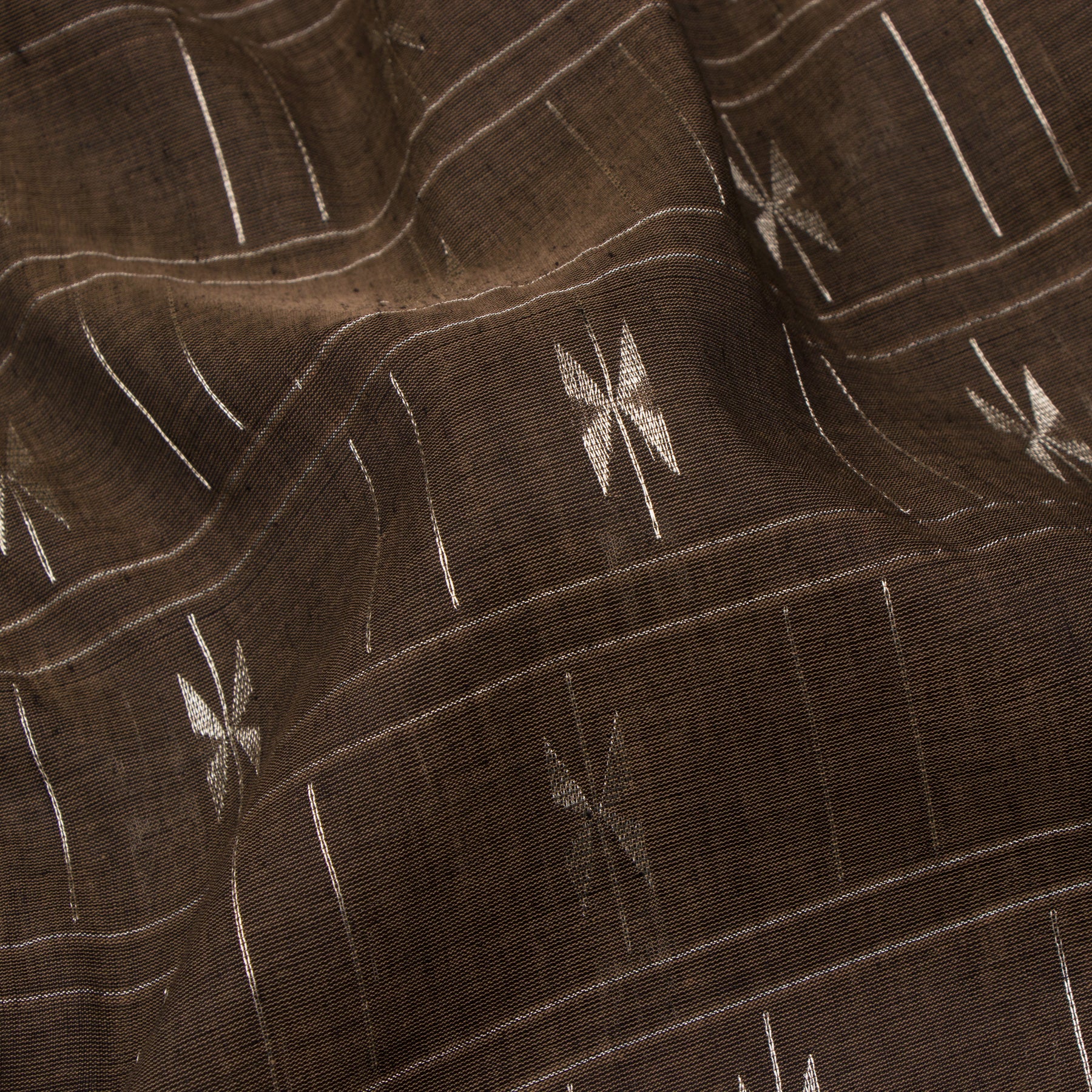 Pradeep Pillai Linen/Cotton Sari 24-008-HS004-00830 - Fabric View