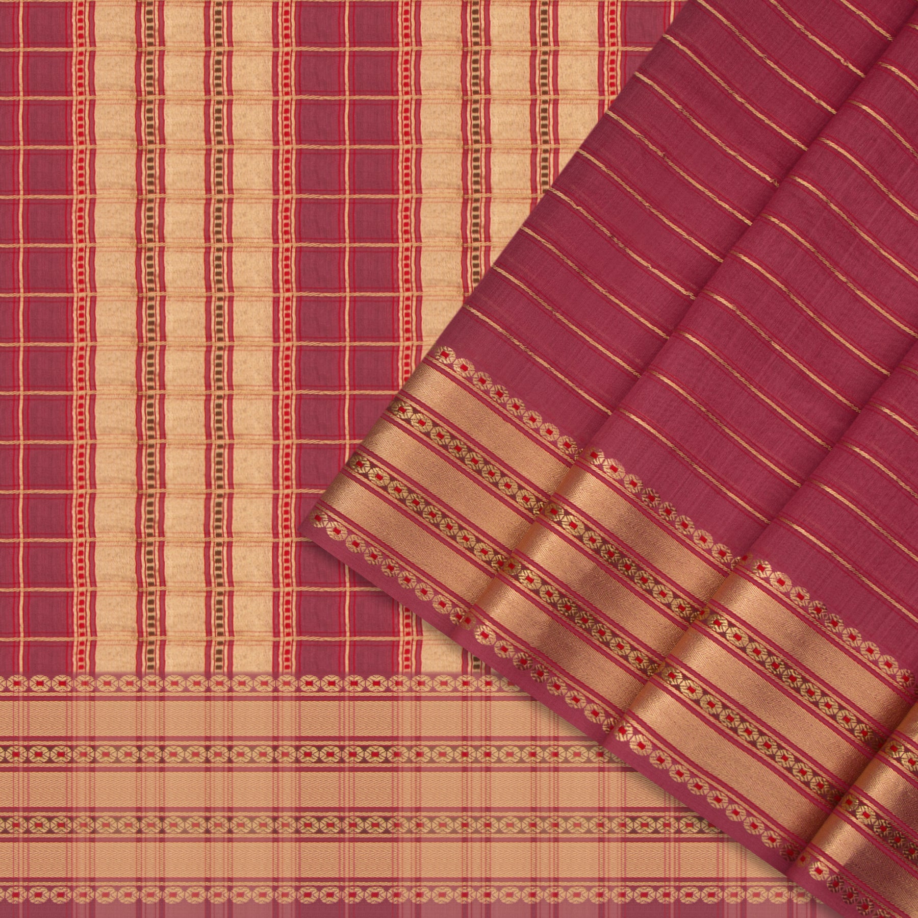 Pradeep Pillai Chanderi Silk/Cotton Sari 24-008-HS005-00527 - Cover View