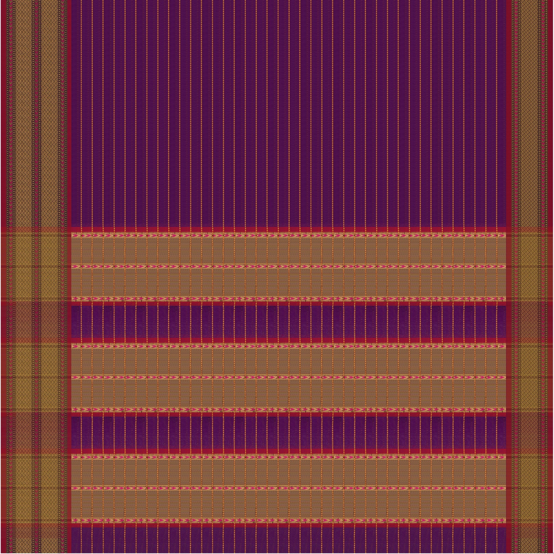 Pradeep Pillai Silk/Cotton Sari 24-008-HS005-00801 - Full View