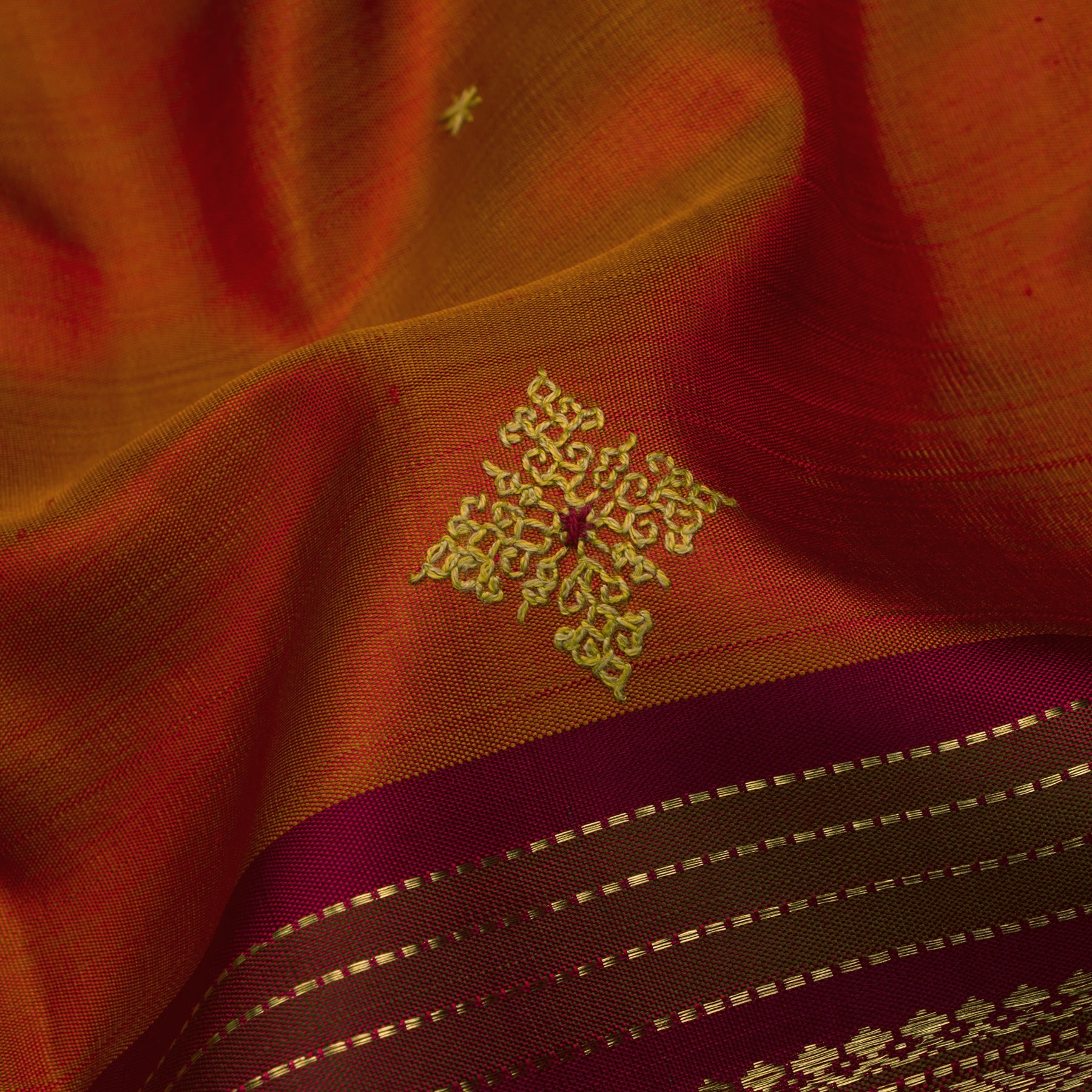Kanakavalli Kanjivaram Silk Sari 24-040-HS001-12351 - Fabric View