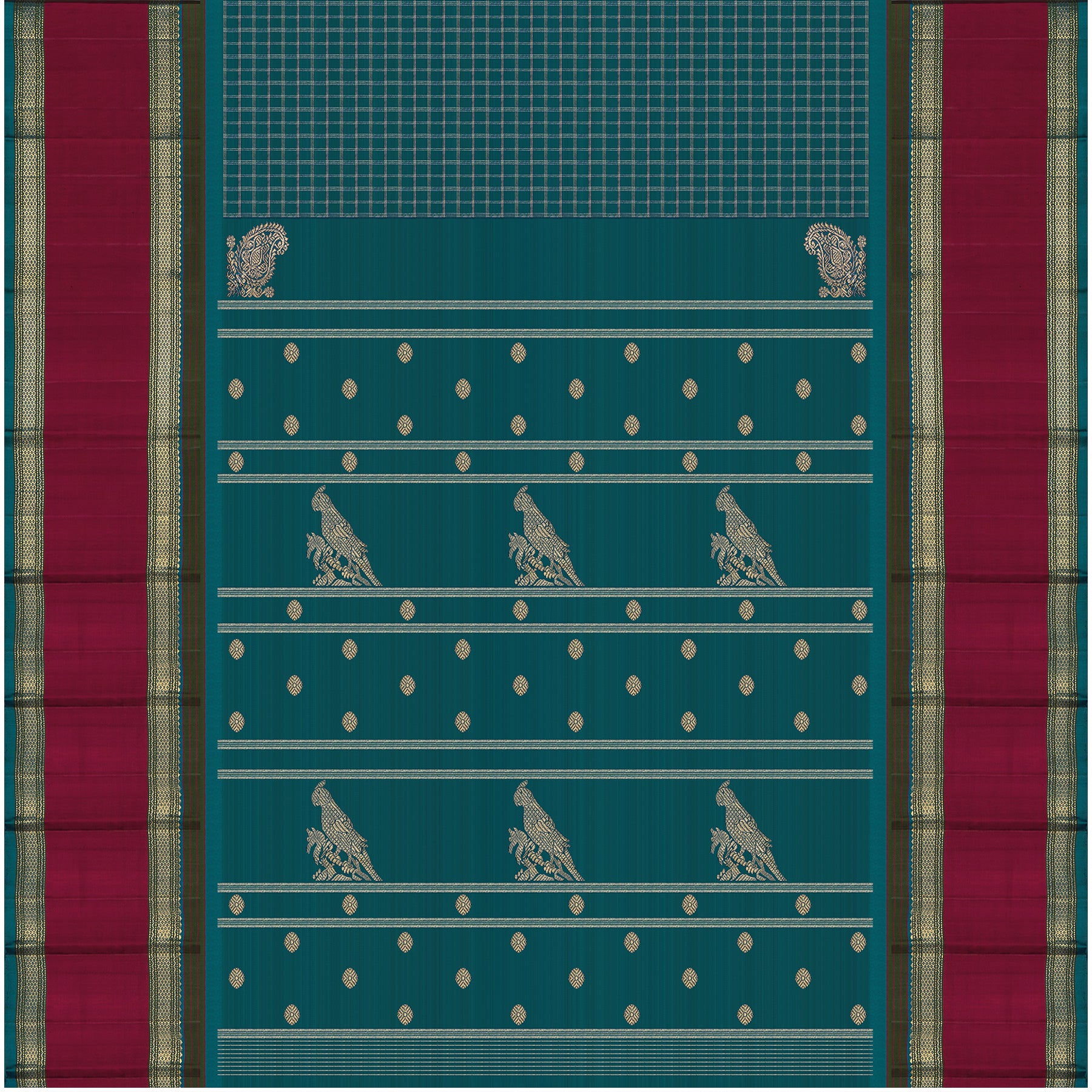Kanakavalli Kanjivaram Silk Sari 24-040-HS001-12401 - Full View