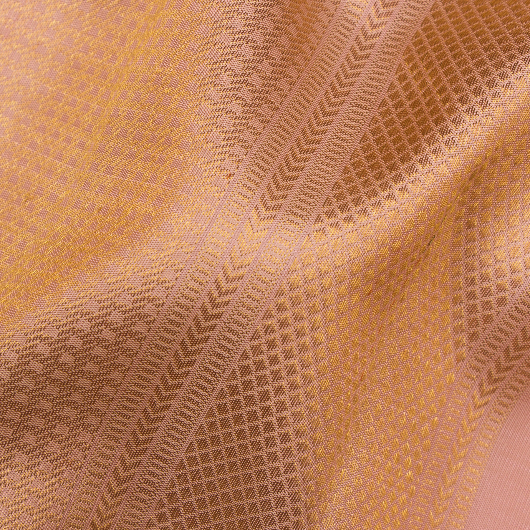 Kanakavalli Kanjivaram Silk Angavastram CO-ORD 24-110-AF001-14652 - Detailed Fabric View