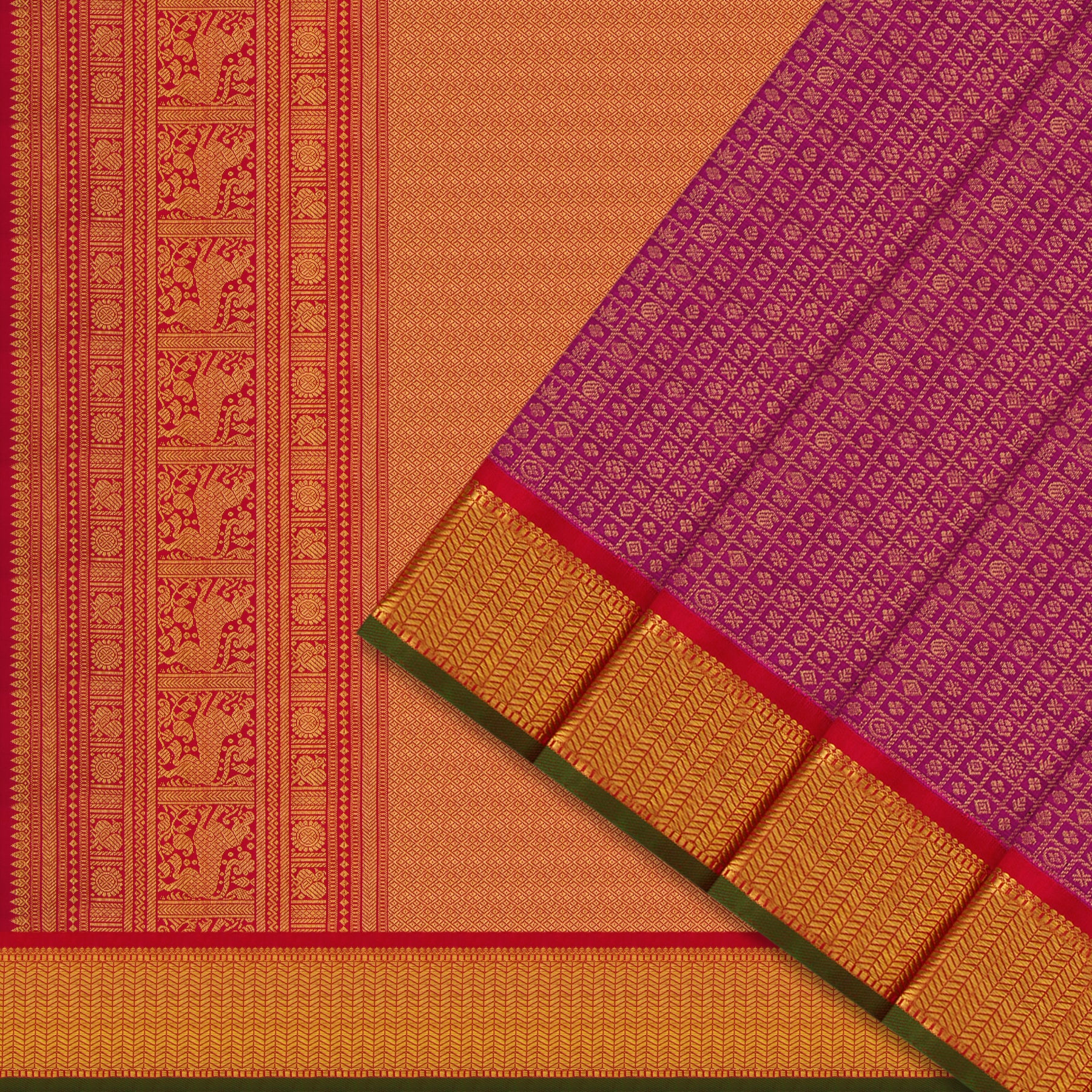 Kanakavalli Kanjivaram Silk Sari 24-110-HS001-13974 - Cover View