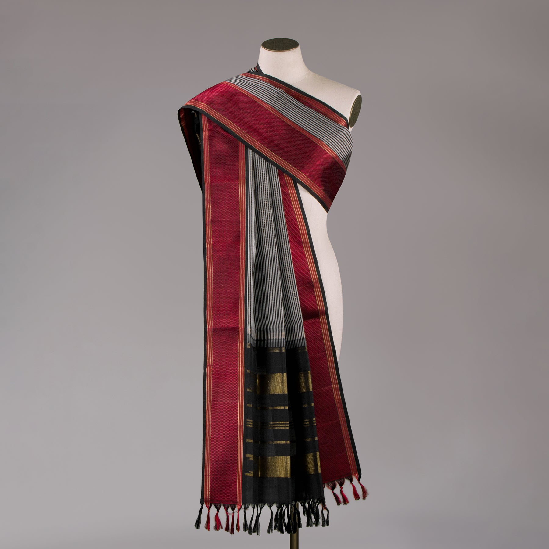 Kanakavalli Kanjivaram Silk Dupatta 24-595-HD001-09380 - Drape View