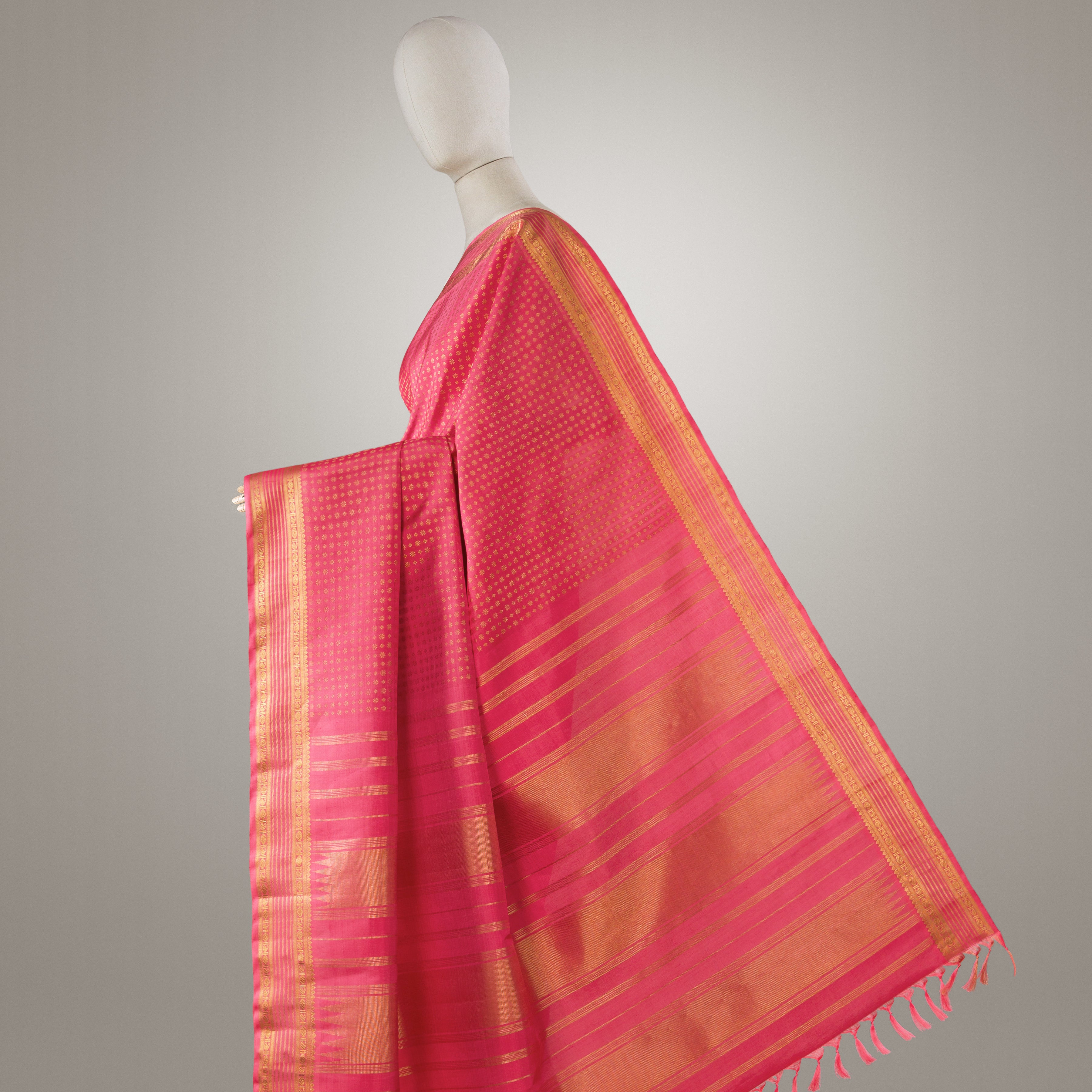 Kanakavalli Kanjivaram Silk Sari 24-595-HS001-07180 - Drape View 1