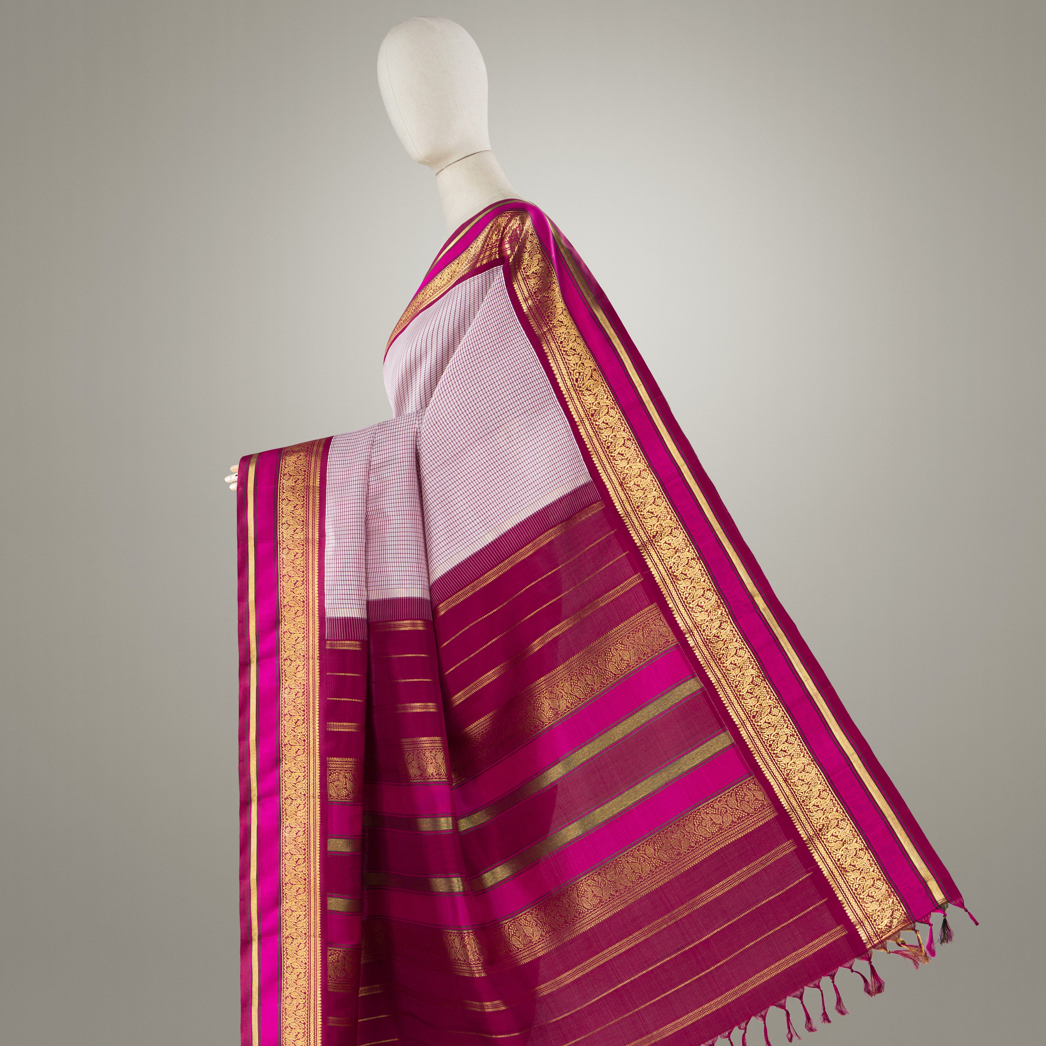 Kanakavalli Kanjivaram Silk Sari 24-595-HS001-11129 - Drape View 1