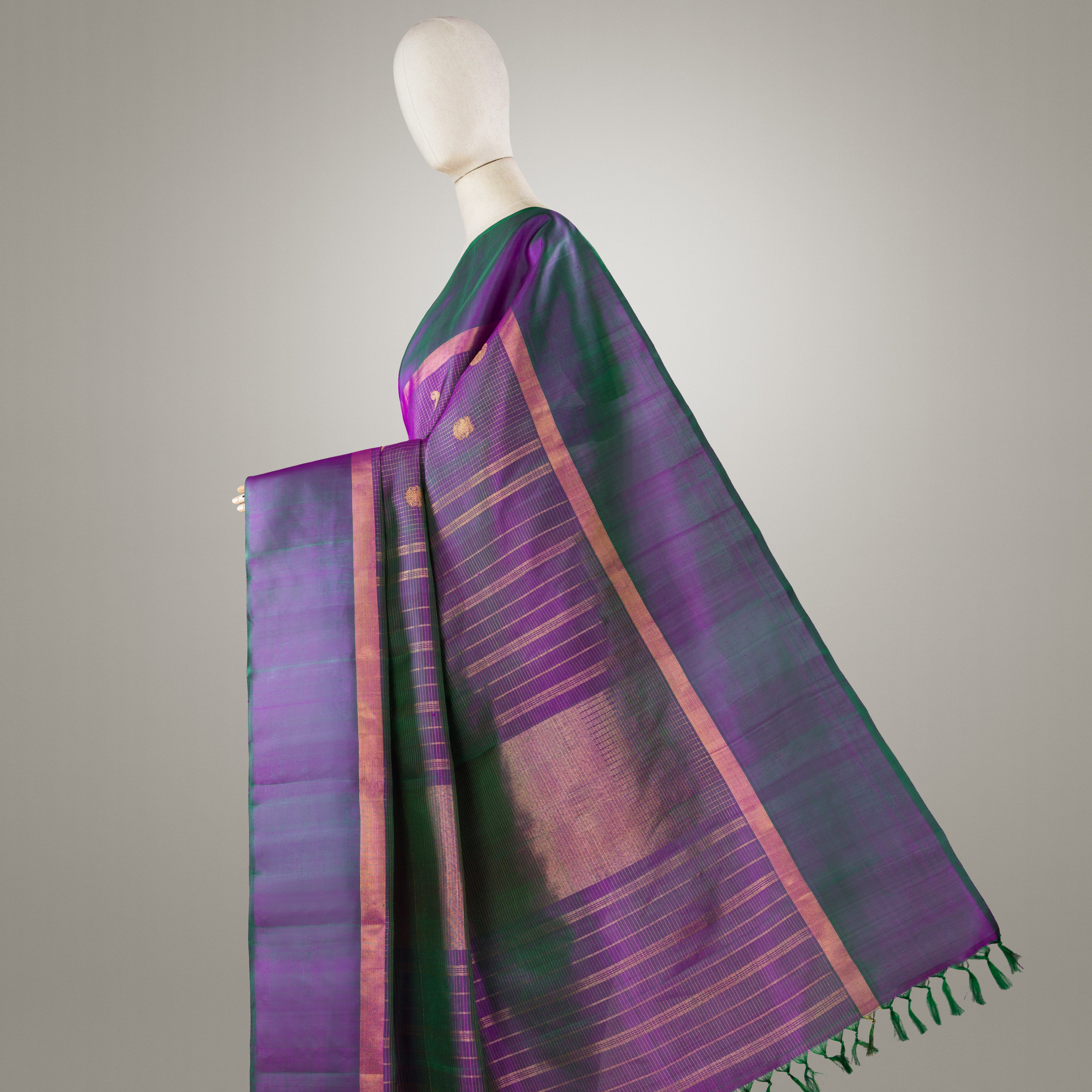 Kanakavalli Kanjivaram Silk Sari 24-599-HS001-10839 - Drape View 1