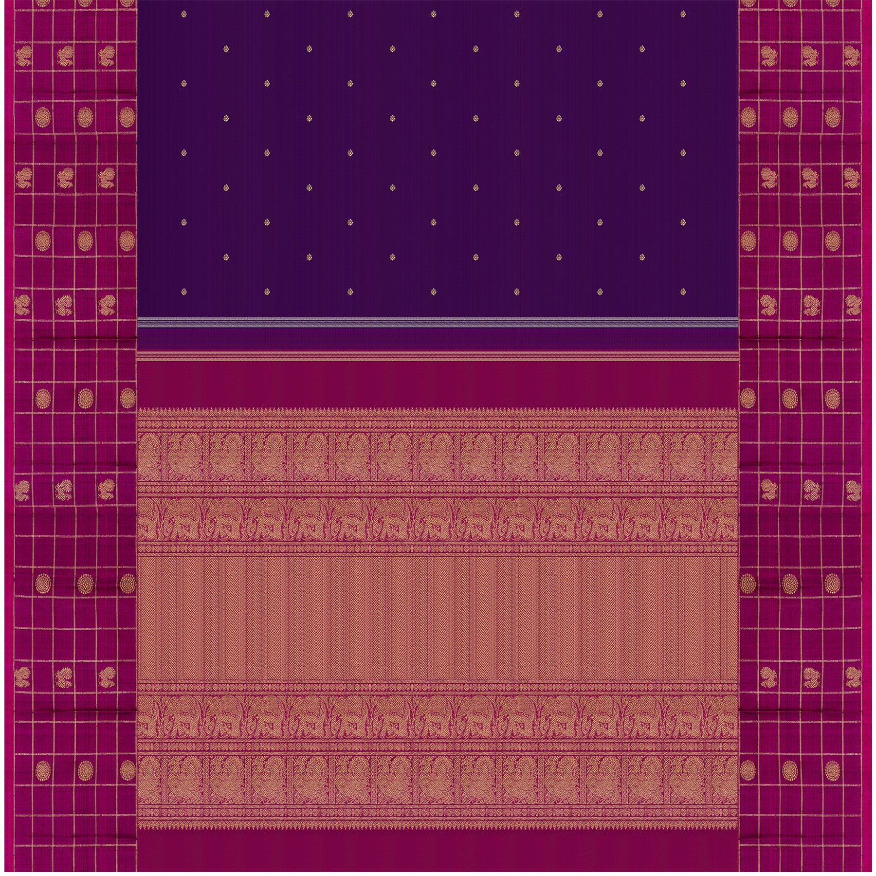 Kanakavalli Kanjivaram Silk Sari 24-599-HS001-12583 - Full View