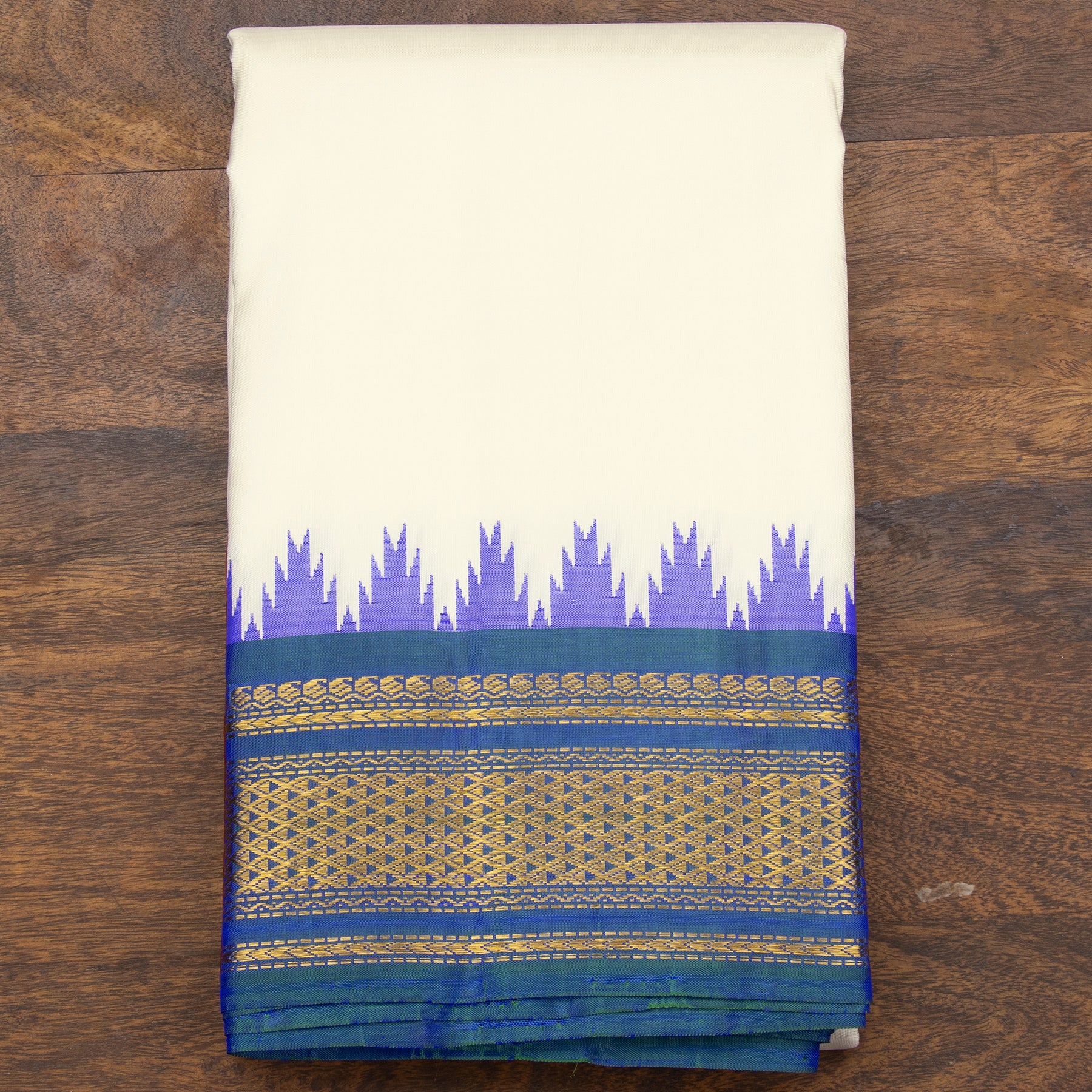 Kanakavalli Kanjivaram Silk Angavastram Set 24-611-HA001-02372 - Folded View