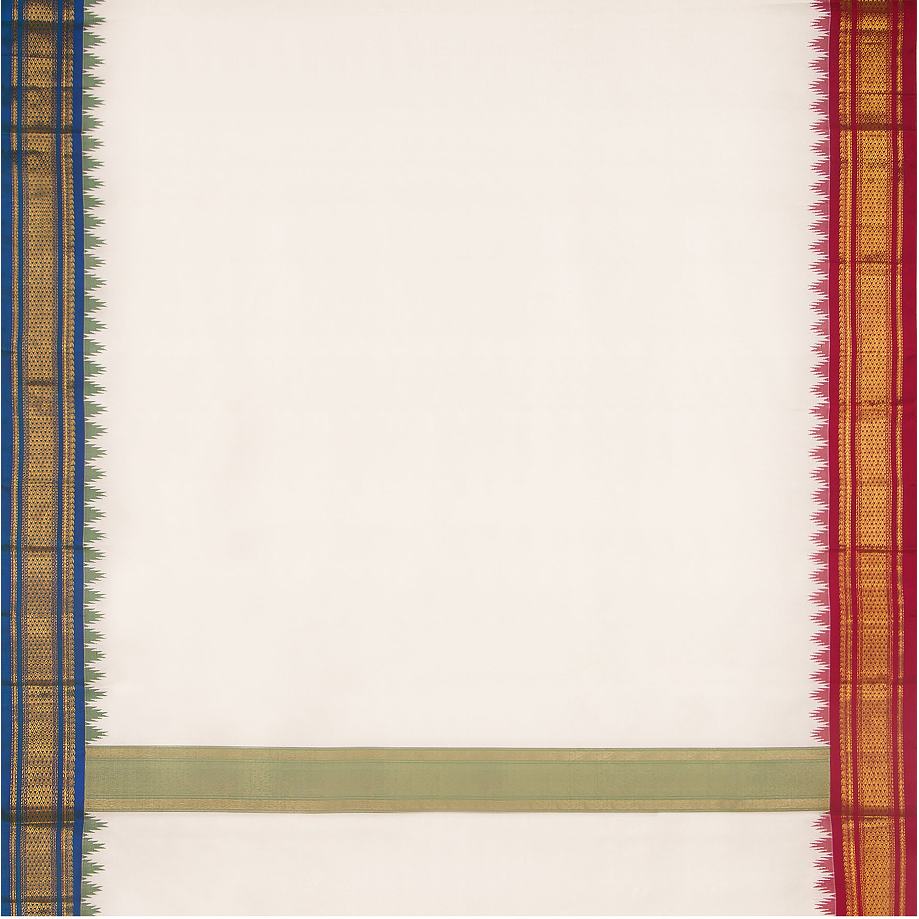 Kanakavalli Kanjivaram Silk Angavastram Set 24-611-HA001-04937 - Full View