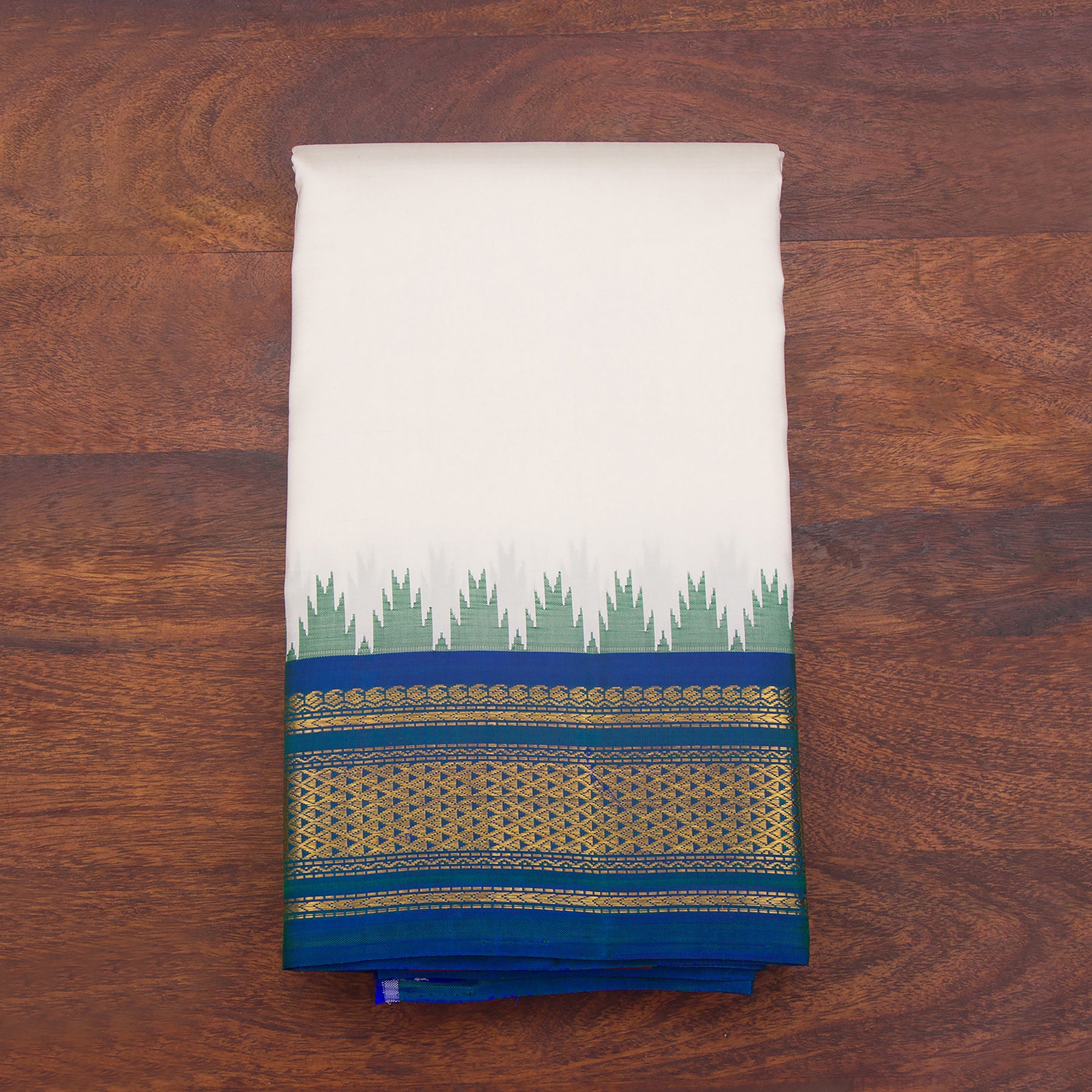 Kanakavalli Kanjivaram Silk Angavastram Set 24-611-HA001-04937 - Folded View