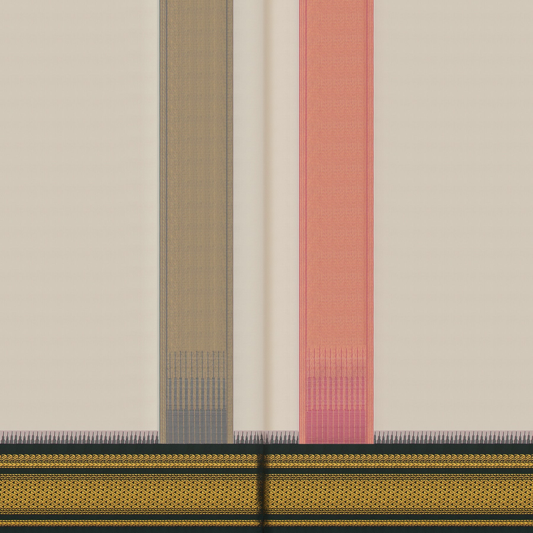 Kanakavalli Kanjivaram Silk Angavastram Set 24-611-HA001-12211 - Pleated View