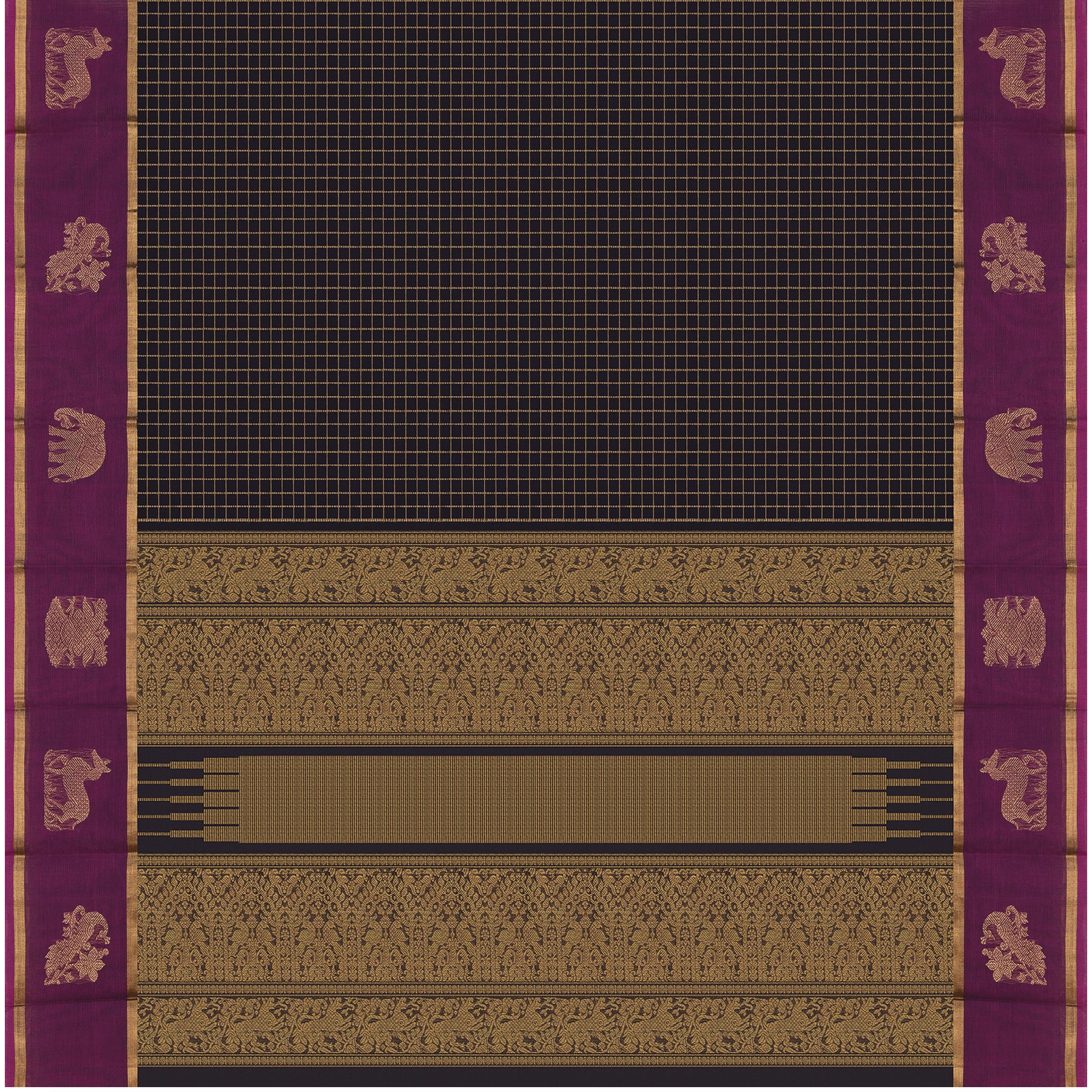 Kanakavalli Kanchi Cotton Sari 24-613-HS003-14372 - Full View