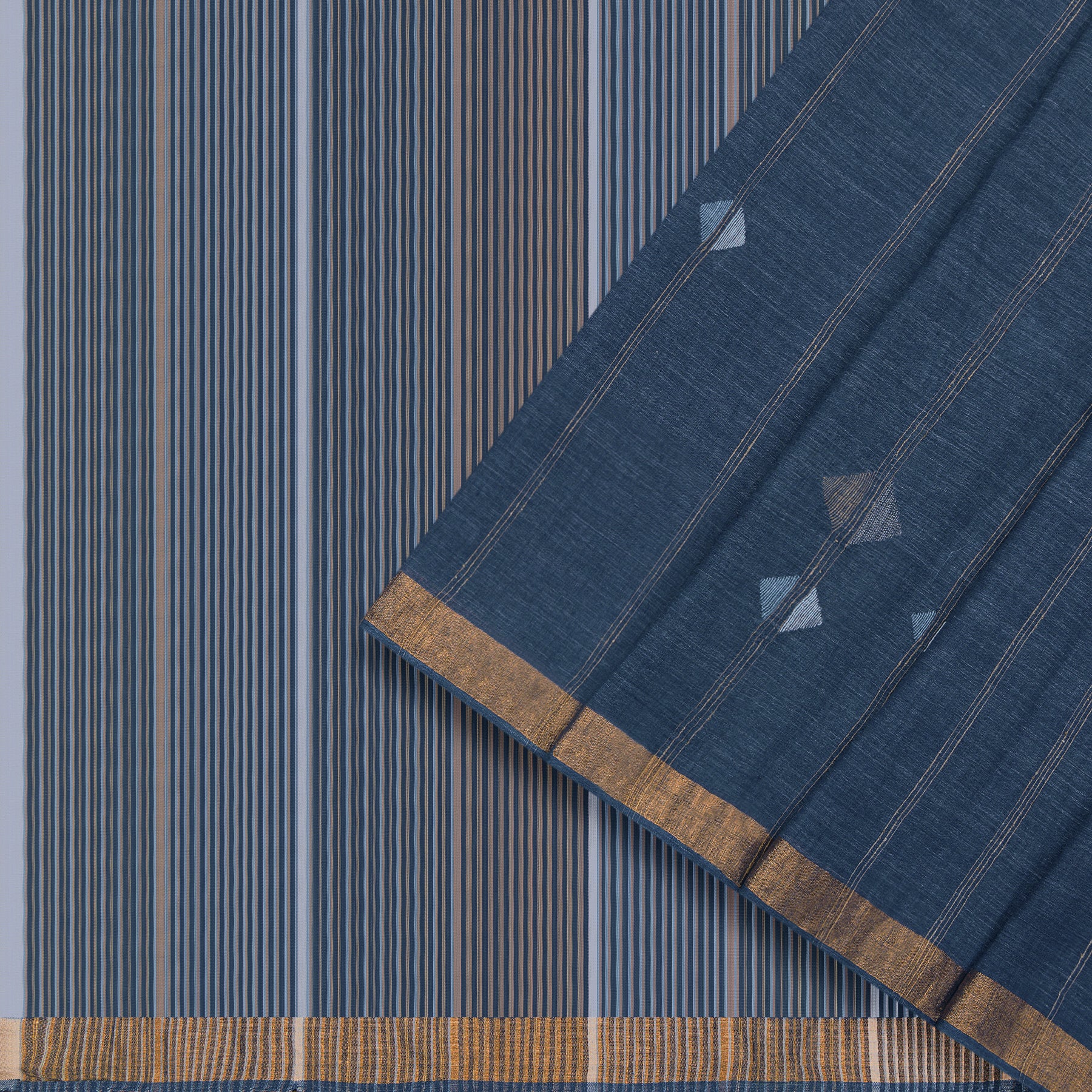 Karomi Jamdani Cotton Sari 25-003-HS003-00067 - Cover View